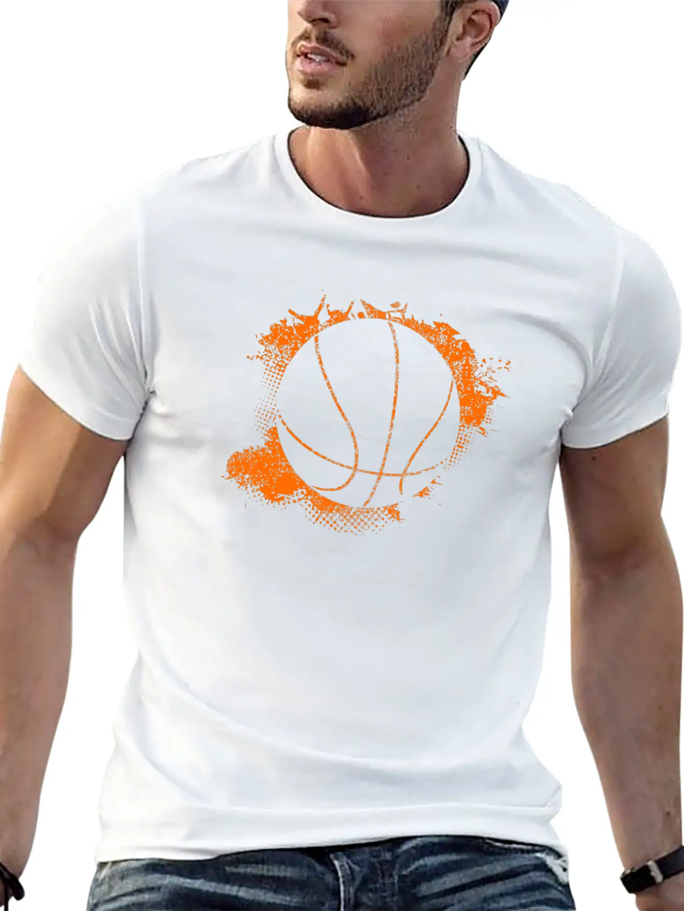 Basketball Paint Splatter Unisex Casual T-Shirt – Clean Design For Daily Comfort