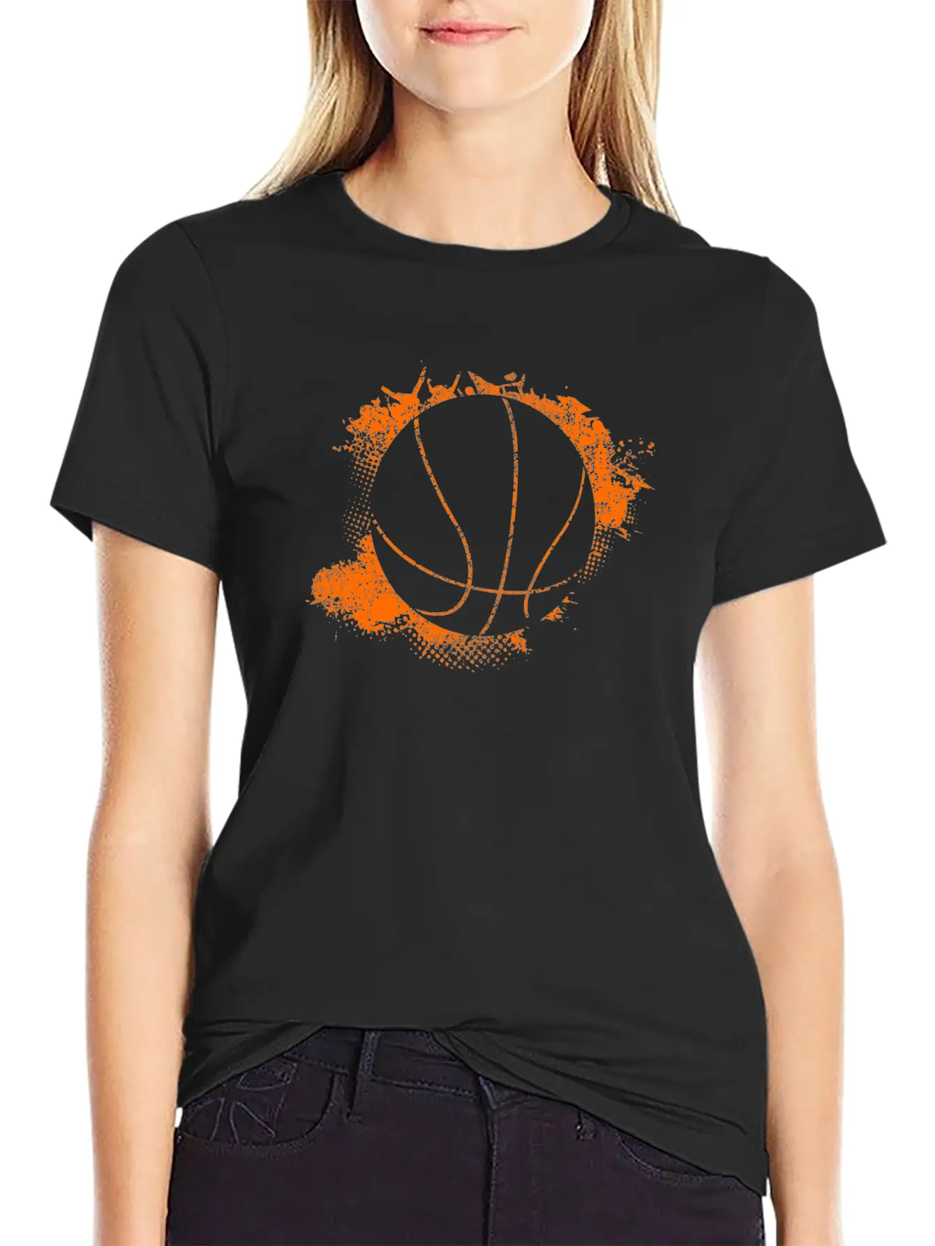 Basketball Paint Splatter Unisex Casual T-Shirt – Clean Design For Daily Comfort