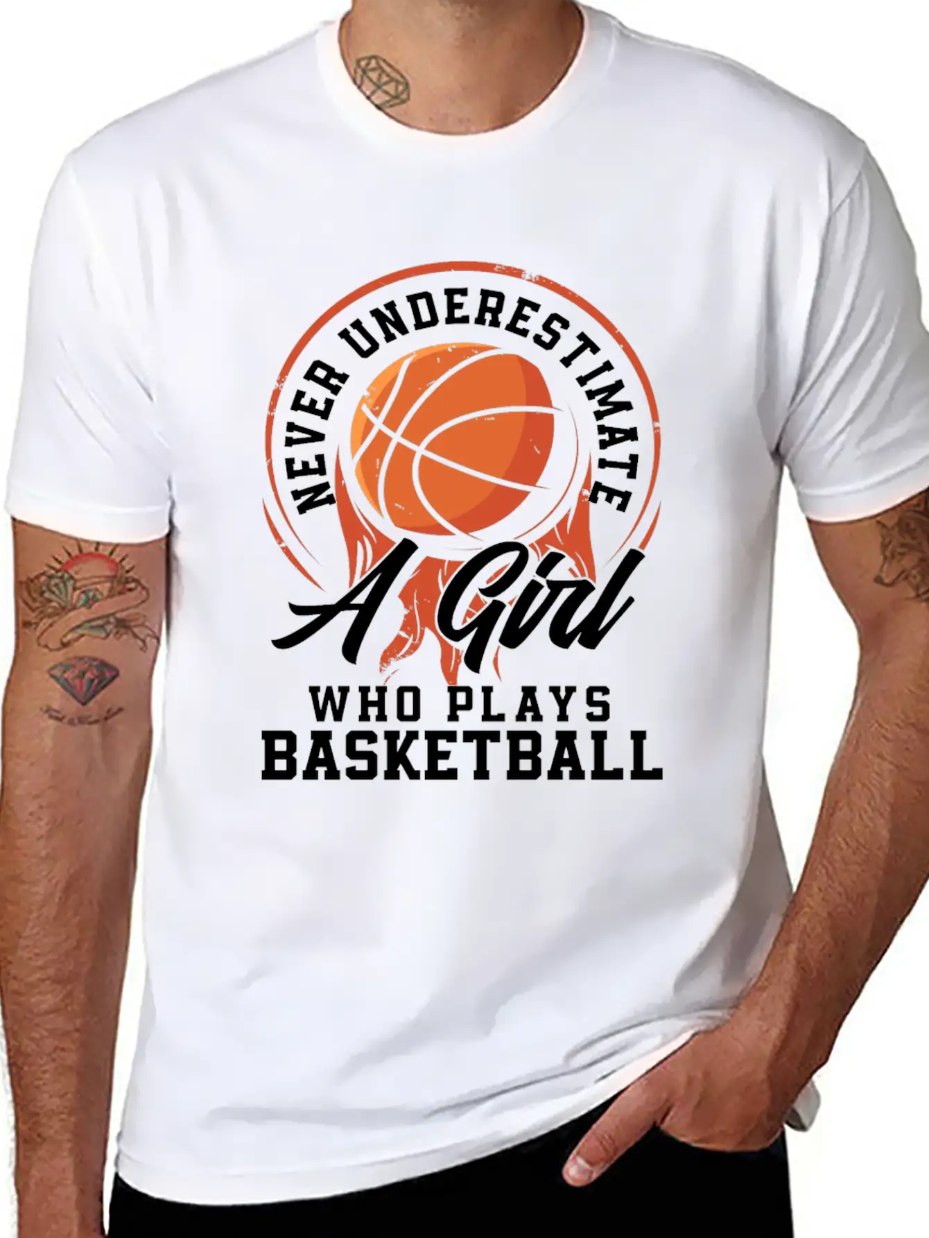 Basketball Player Athlete Gift Basketball Woman Unisex Short Sleeve Soft Cotton T-Shirt – Casual Everyday Wear