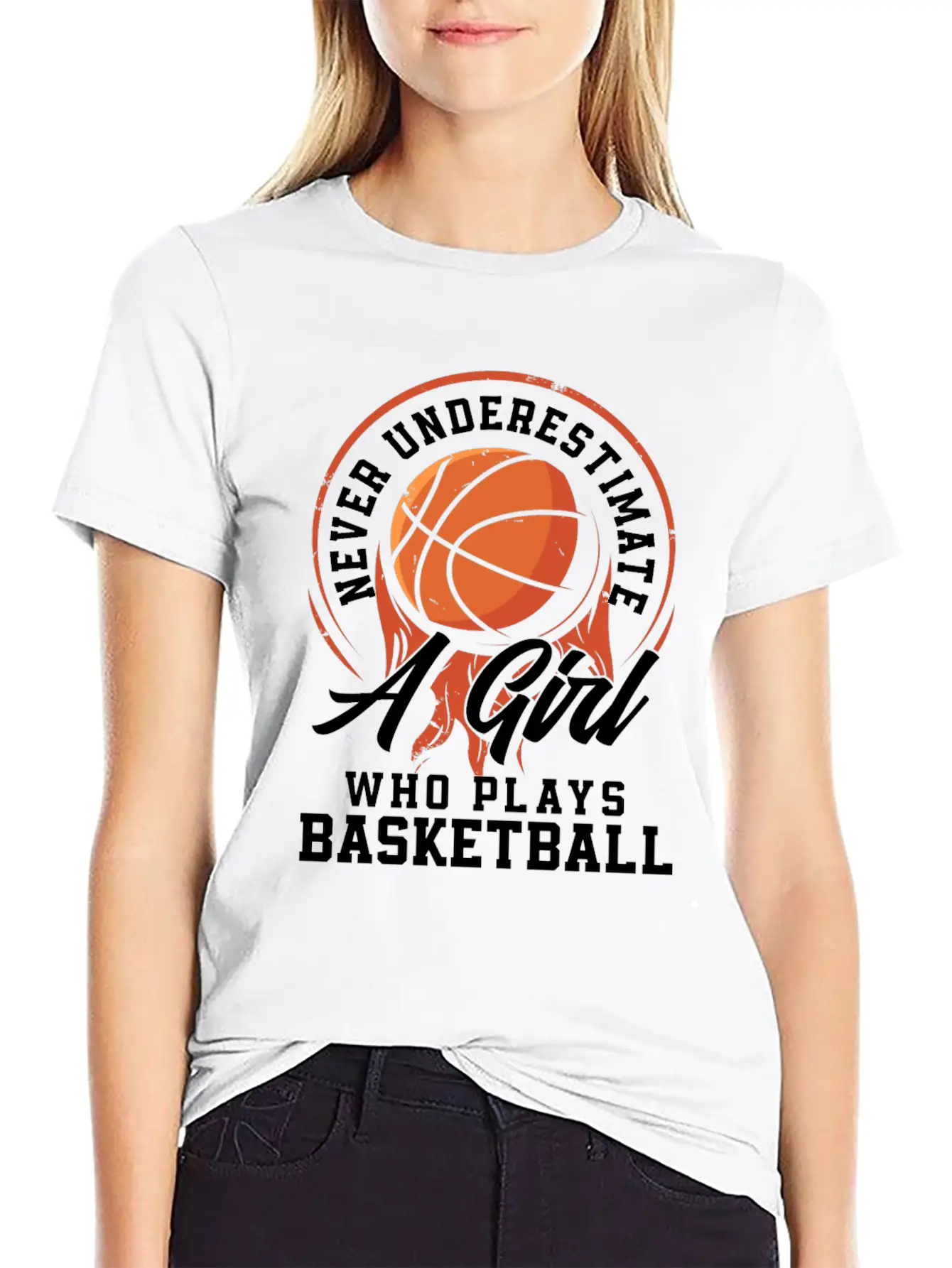 Basketball Player Athlete Gift Basketball Woman Unisex Short Sleeve Soft Cotton T-Shirt – Casual Everyday Wear