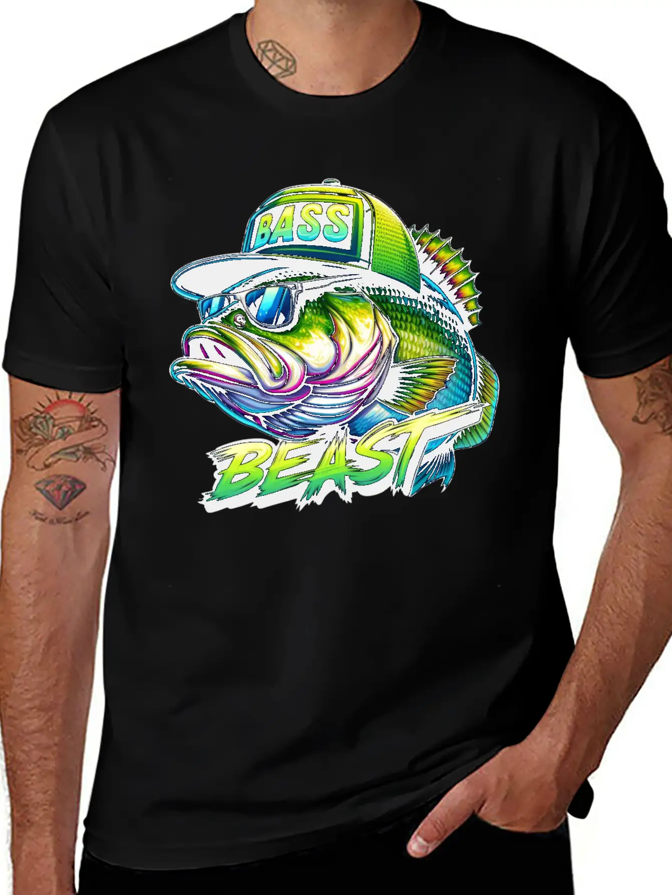 Bass Beast Unisex Short Sleeve Soft Cotton T-Shirt – Casual Everyday Wear