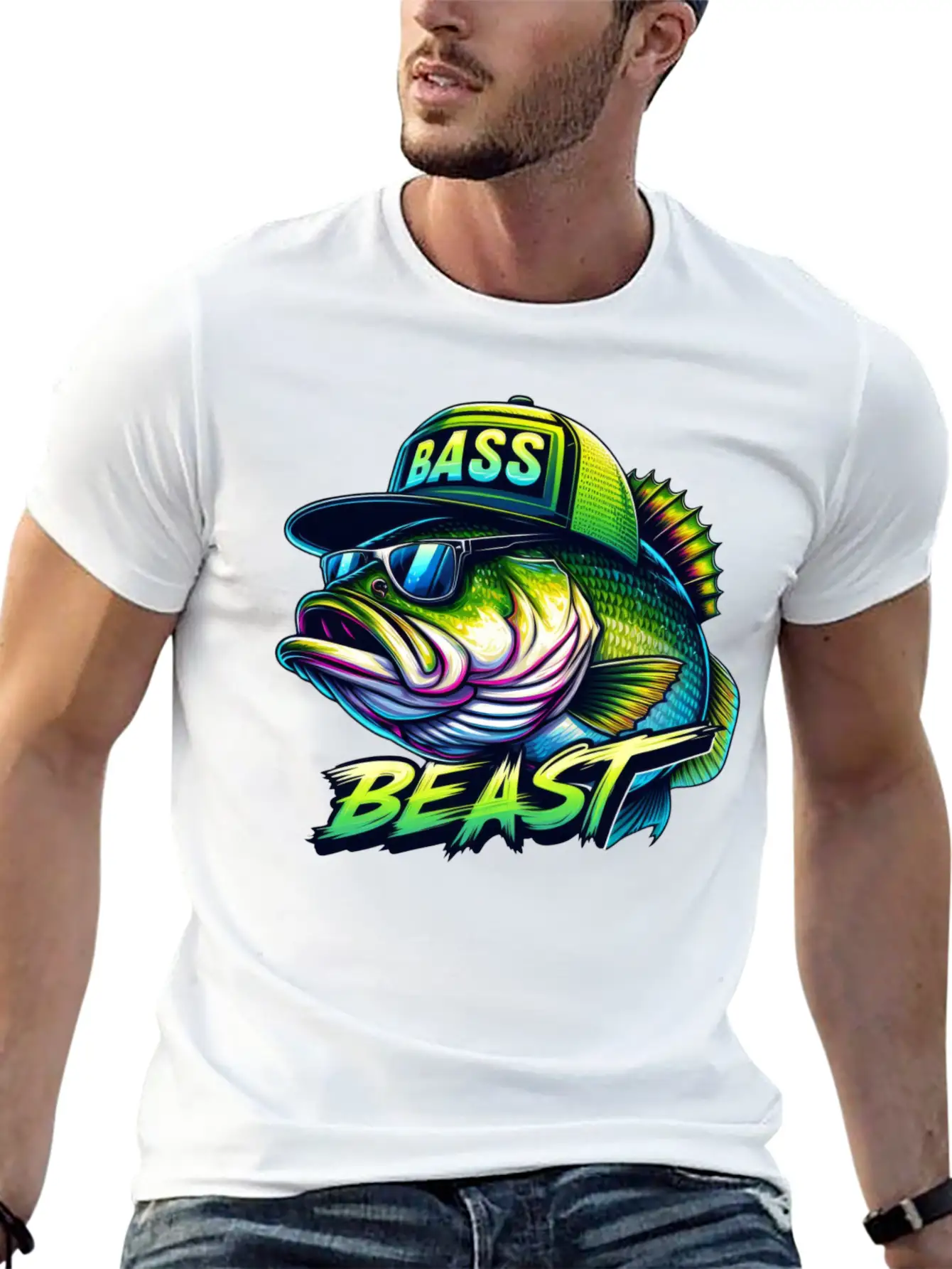 Bass Beast Unisex Short Sleeve Soft Cotton T-Shirt – Casual Everyday Wear