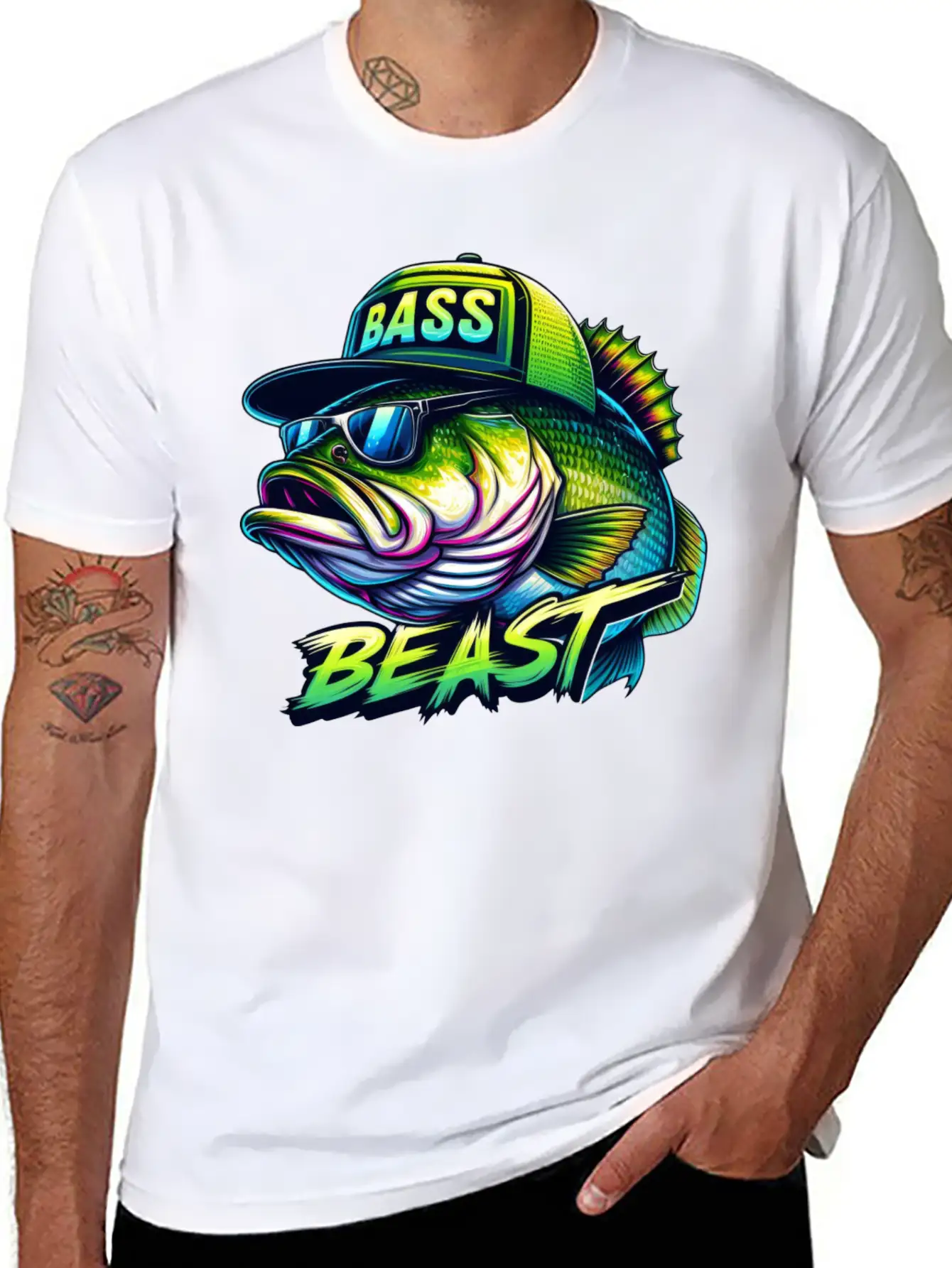 Bass Beast Unisex Short Sleeve Soft Cotton T-Shirt – Casual Everyday Wear