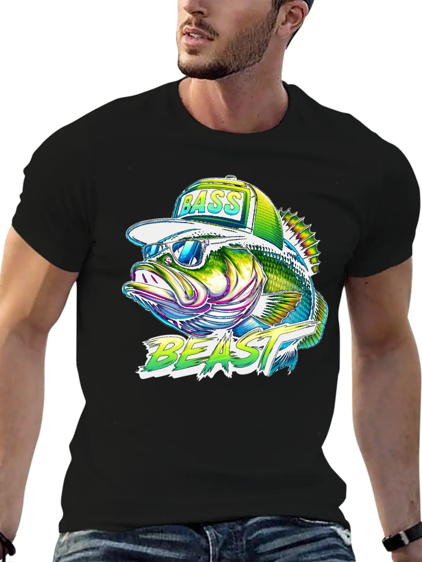 Bass Beast Unisex Short Sleeve Soft Cotton T-Shirt – Casual Everyday Wear