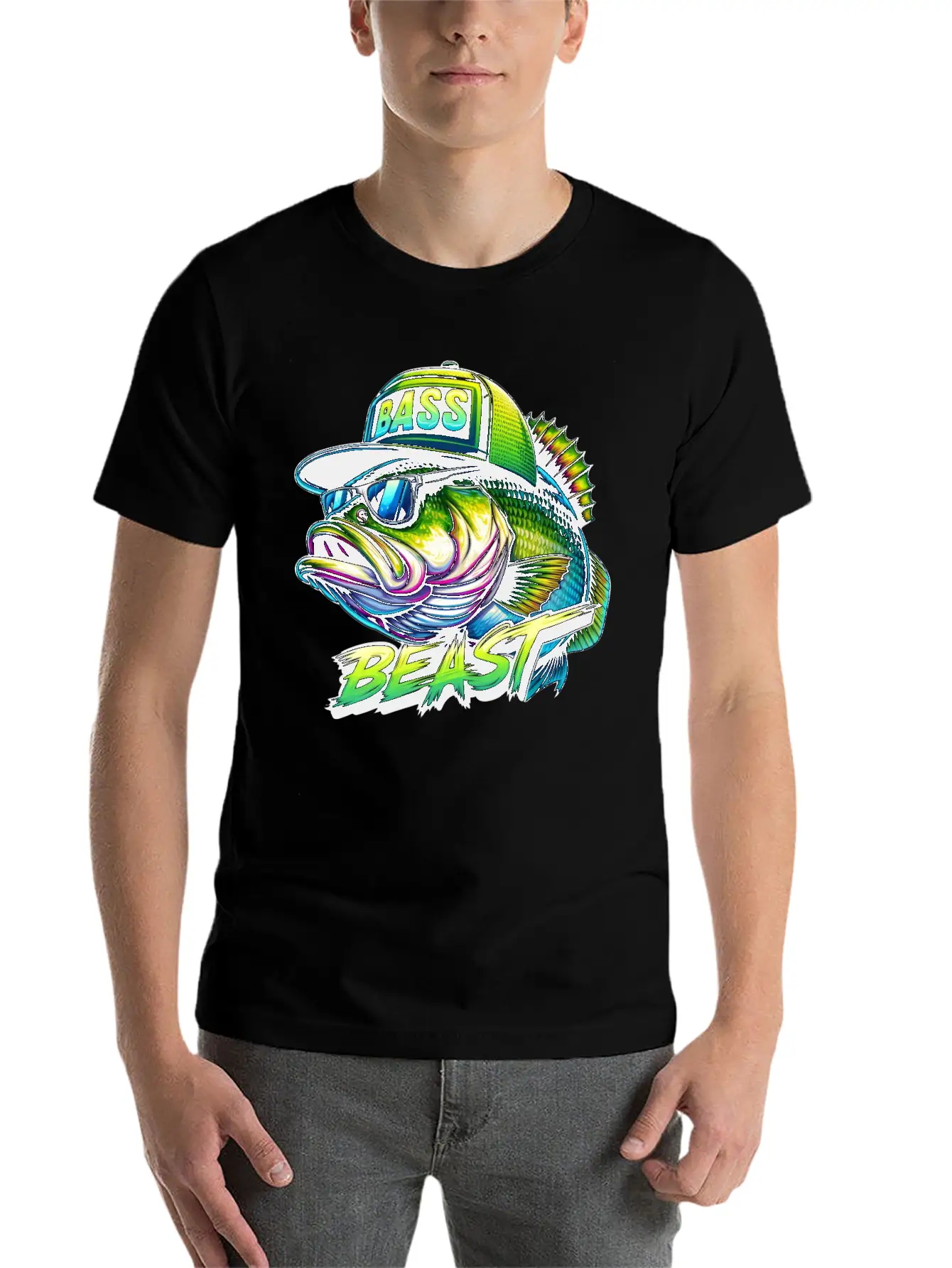 Bass Beast Unisex Short Sleeve Soft Cotton T-Shirt – Casual Everyday Wear
