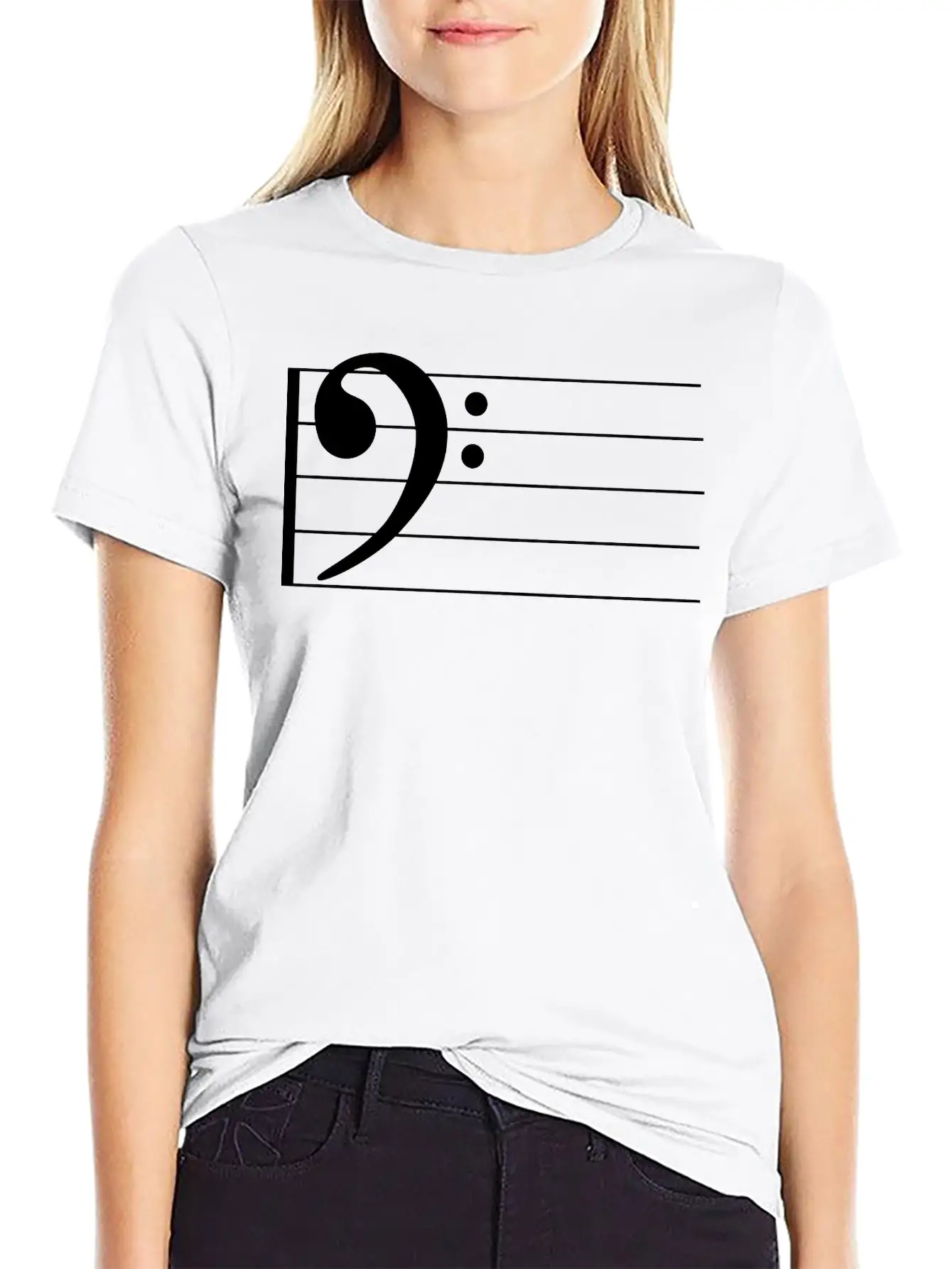 Bass Clef Comfortable Minimalist Graphic Tee – Summer Style Essential