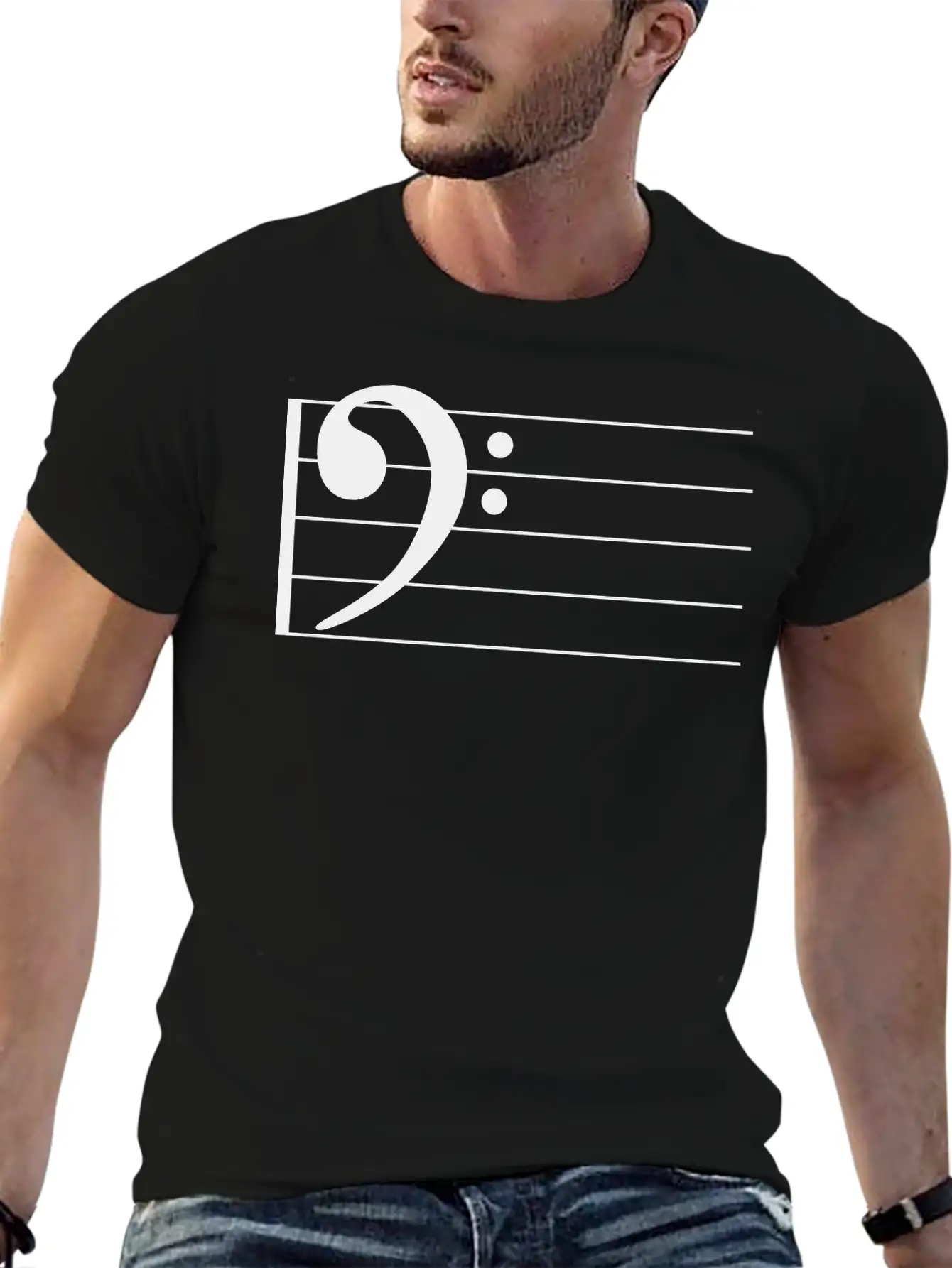 Bass Clef Comfortable Minimalist Graphic Tee – Summer Style Essential