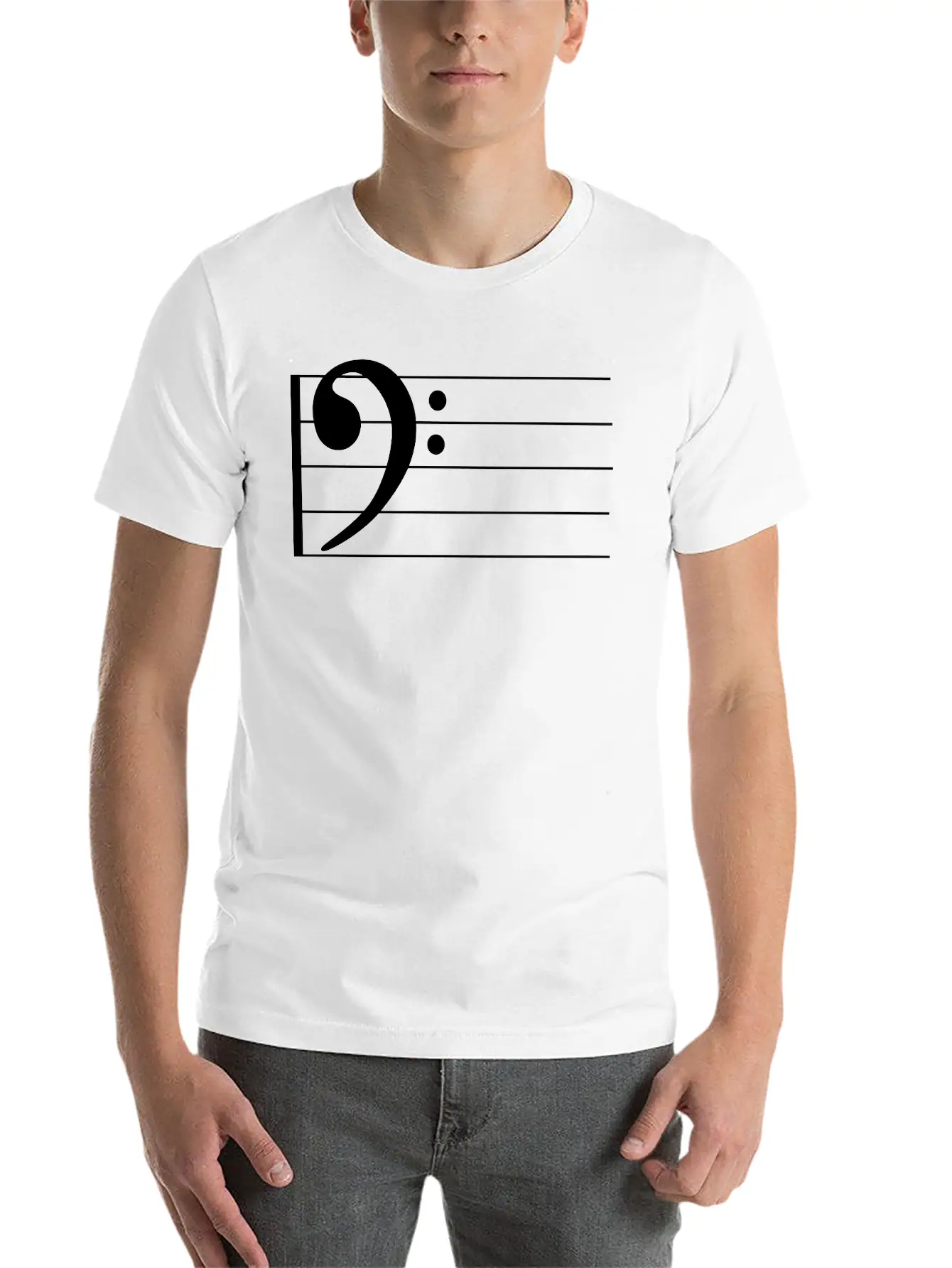 Bass Clef Comfortable Minimalist Graphic Tee – Summer Style Essential