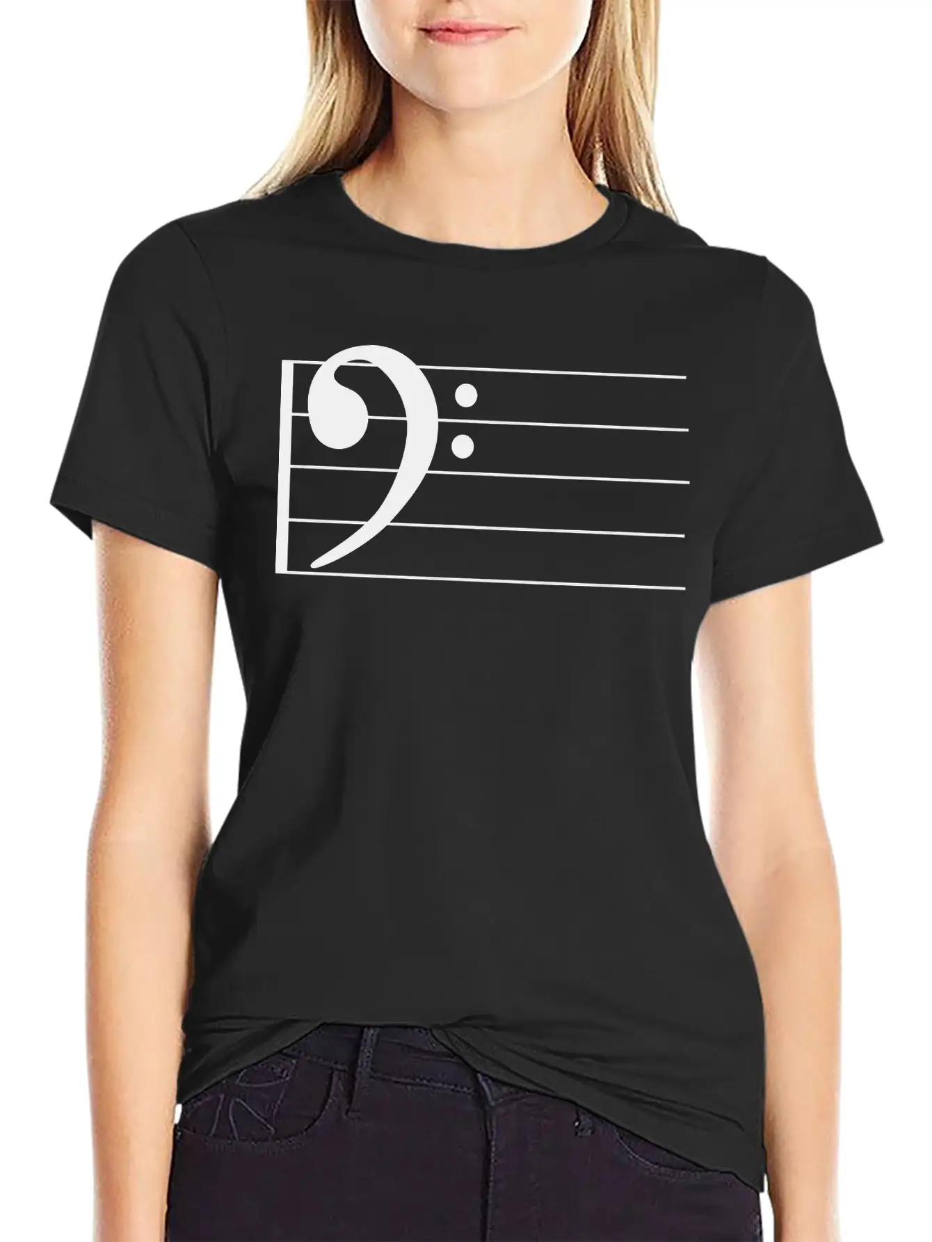 Bass Clef Comfortable Minimalist Graphic Tee – Summer Style Essential