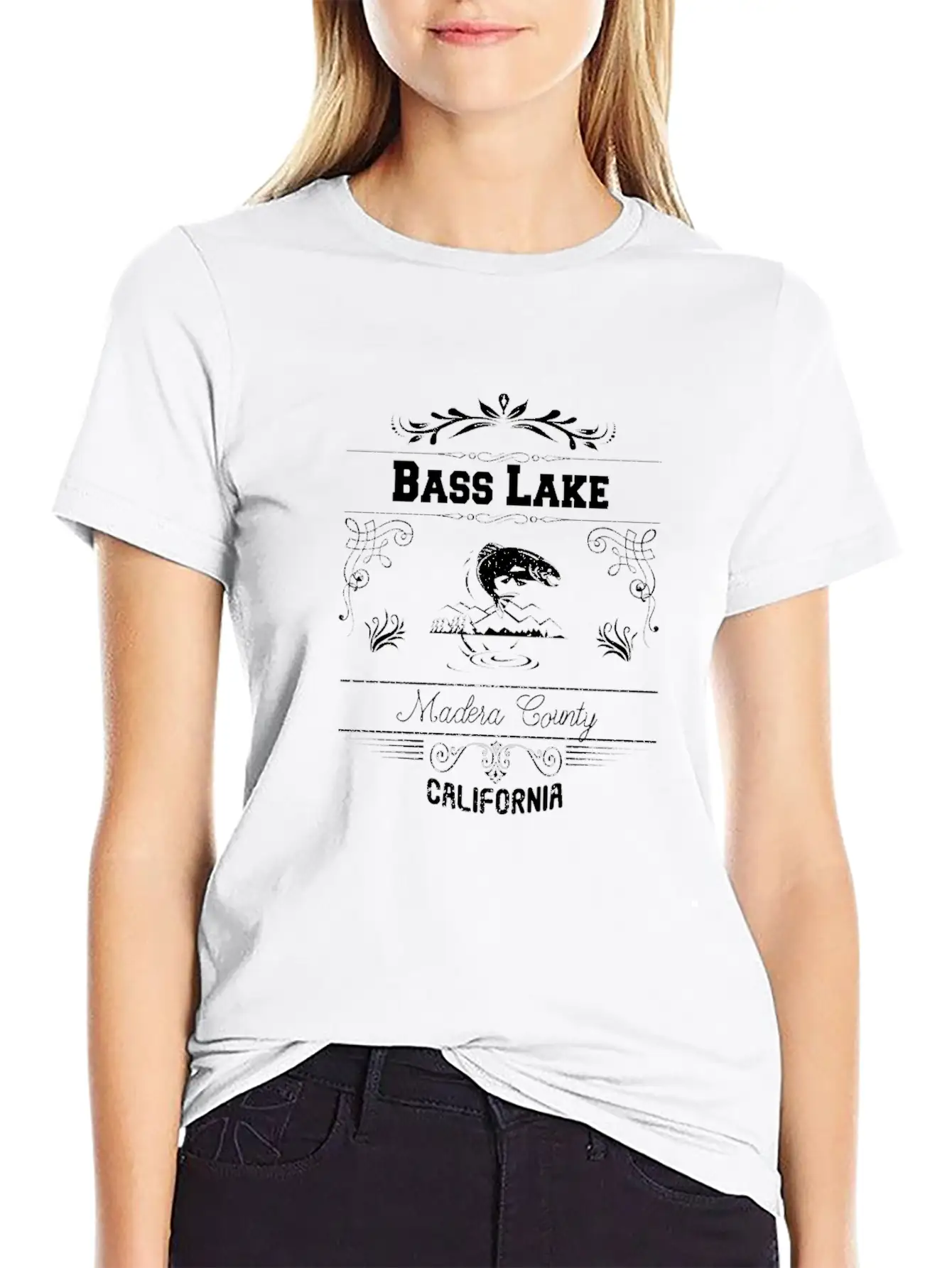 Bass Lake California Unisex Short Sleeve Soft Cotton T-Shirt – Casual Everyday Wear