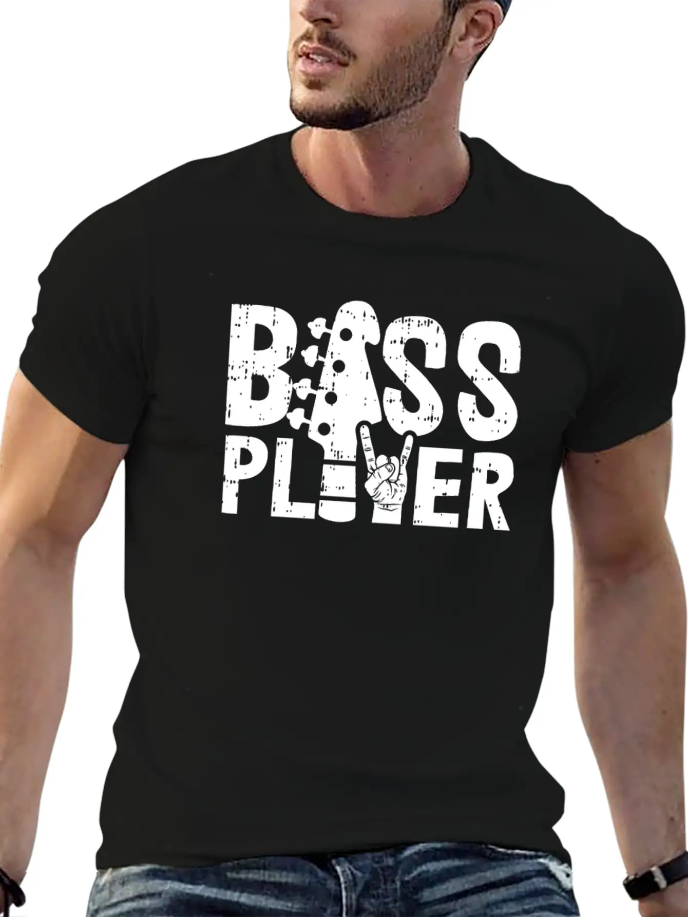 Bass Player For A Guitarist Motive For A Bassist Stylish Everyday T-Shirt – Unisex Basic Cotton Tee