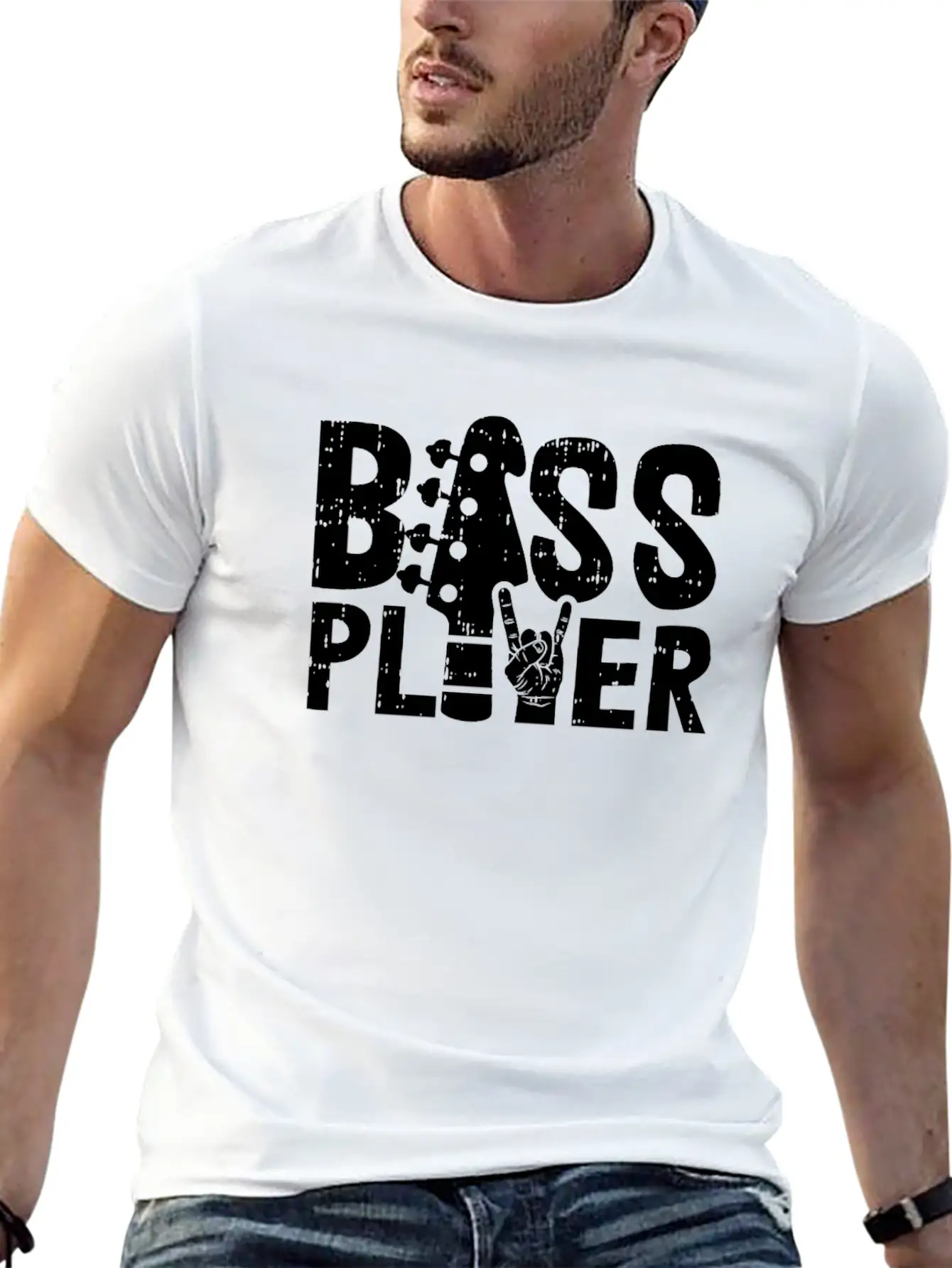 Bass Player For A Guitarist Motive For A Bassist Stylish Everyday T-Shirt – Unisex Basic Cotton Tee