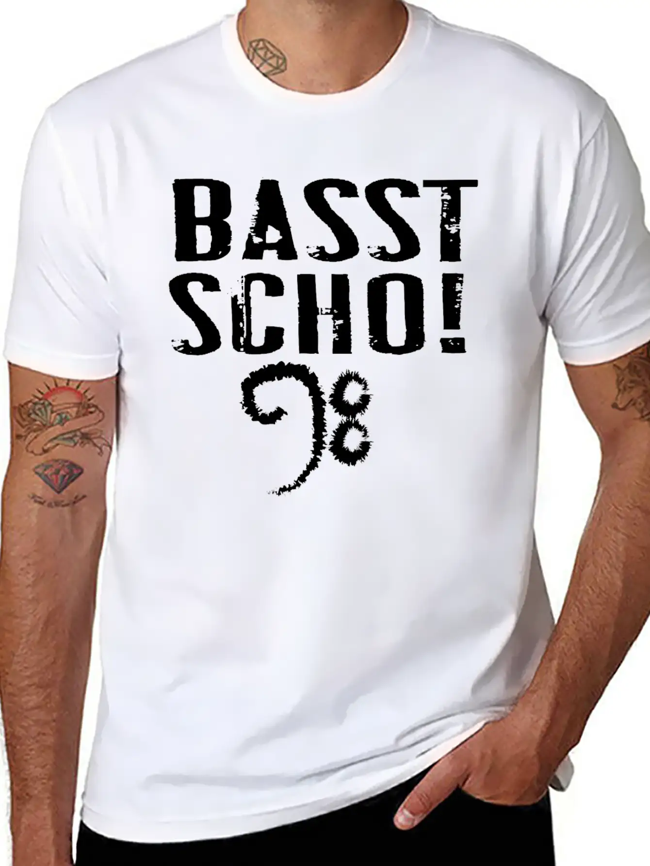 Basst Scho Guitar Gift Music Rock Comfortable Minimalist Graphic Tee – Summer Style Essential