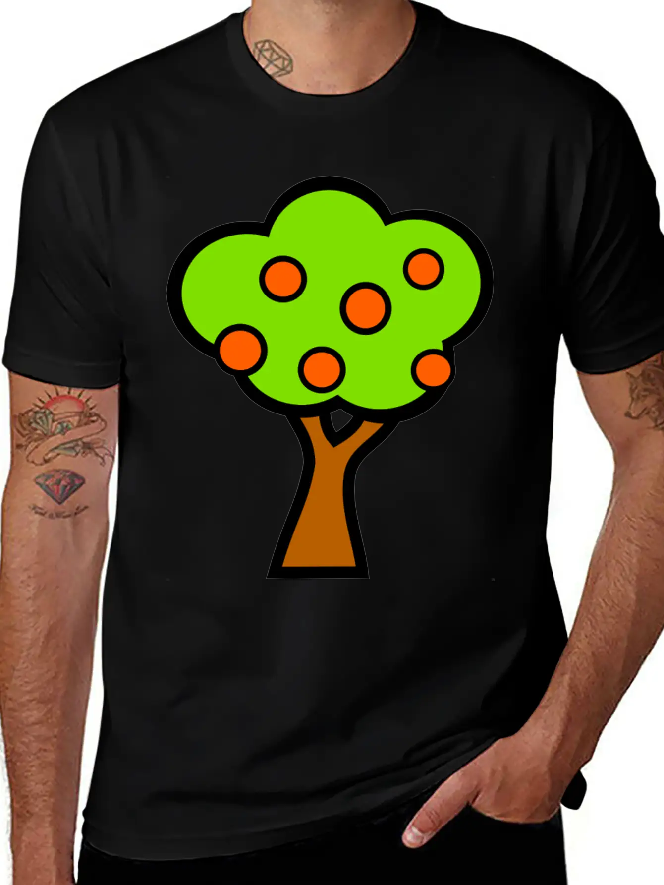 Baum Tree Baumstamm Wald Forest Woods136 Unisex Short Sleeve Soft Cotton T-Shirt – Casual Everyday Wear
