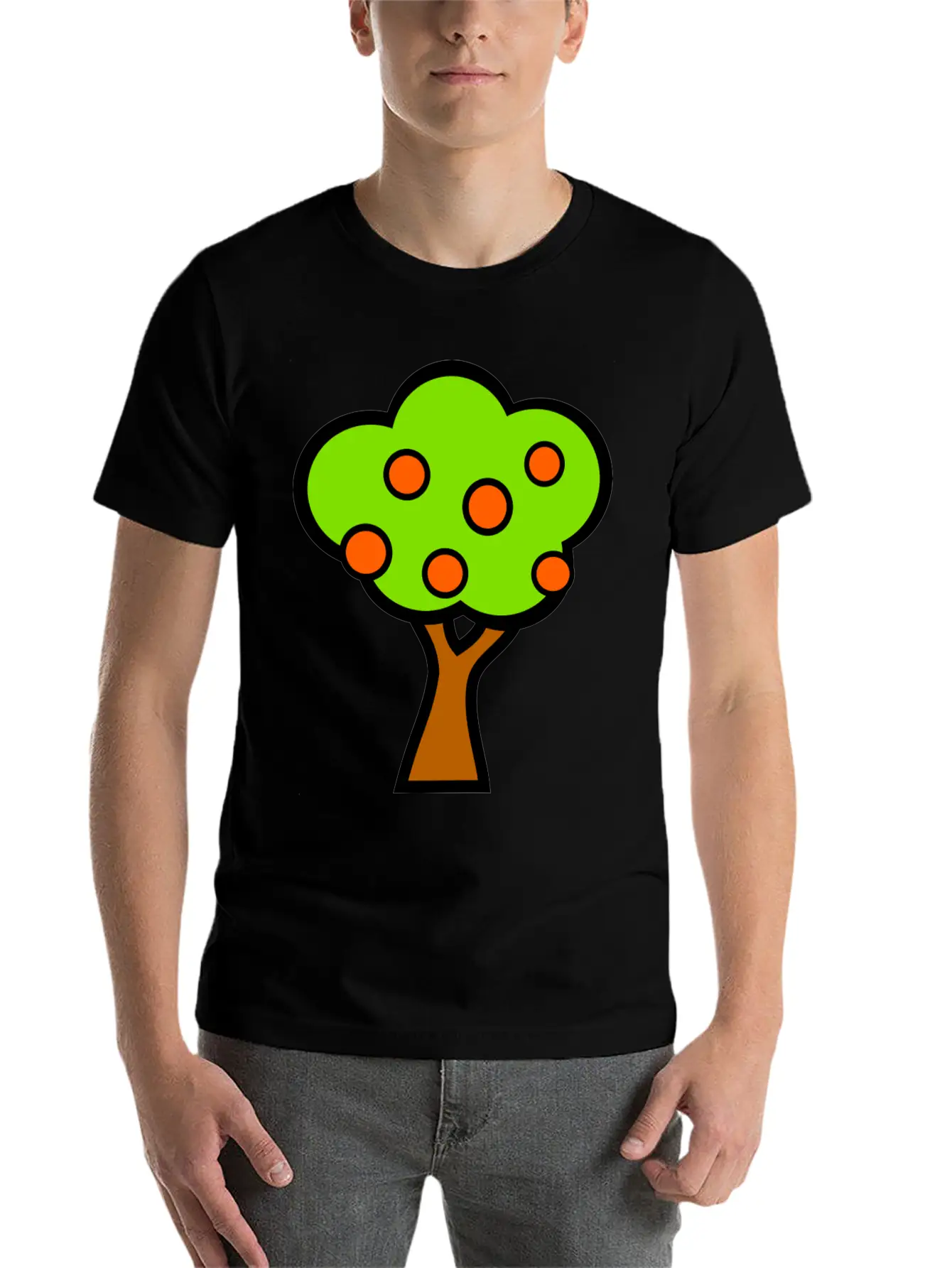 Baum Tree Baumstamm Wald Forest Woods136 Unisex Short Sleeve Soft Cotton T-Shirt – Casual Everyday Wear