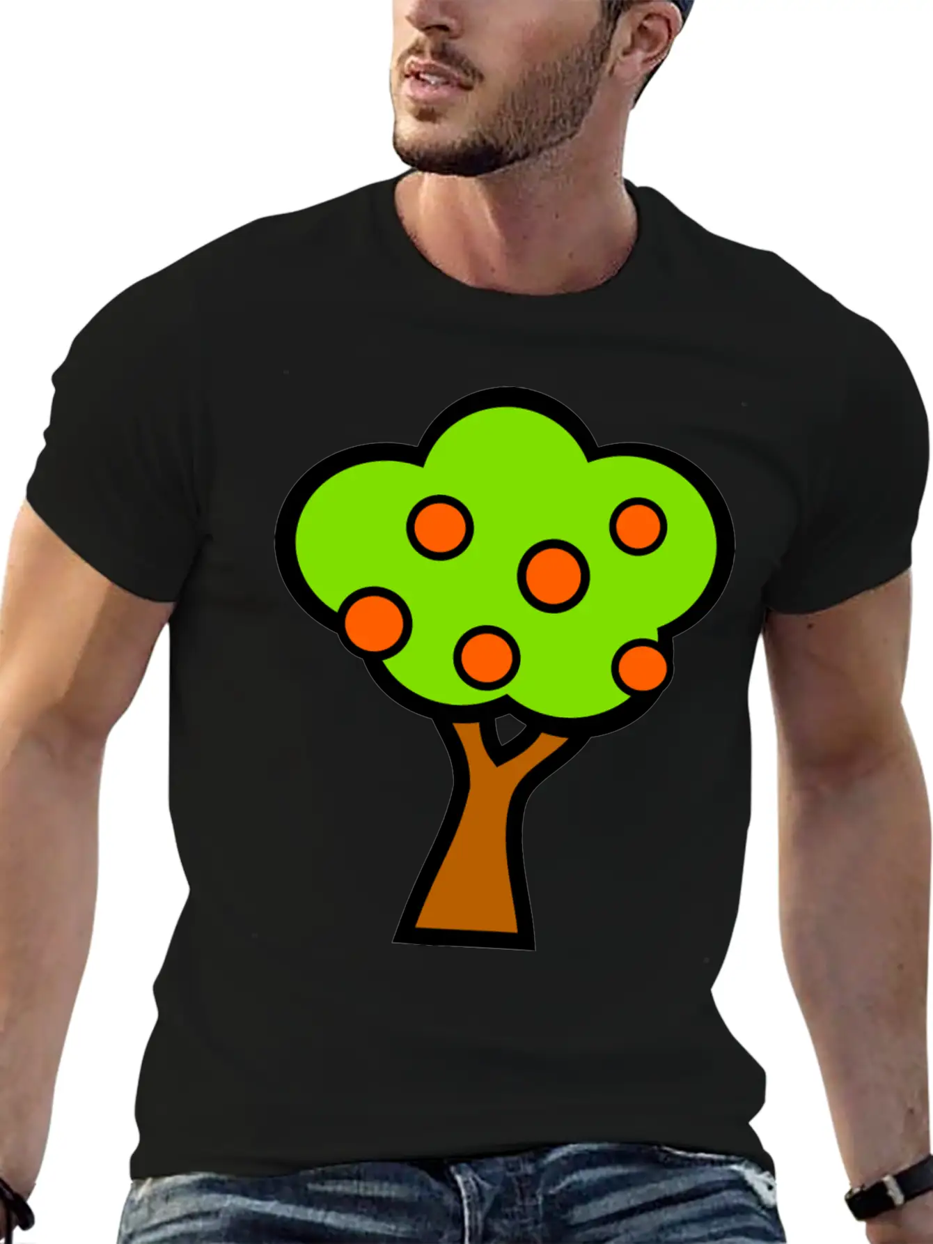 Baum Tree Baumstamm Wald Forest Woods136 Unisex Short Sleeve Soft Cotton T-Shirt – Casual Everyday Wear