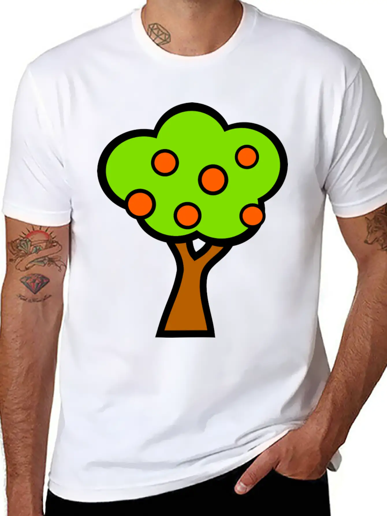 Baum Tree Baumstamm Wald Forest Woods136 Unisex Short Sleeve Soft Cotton T-Shirt – Casual Everyday Wear