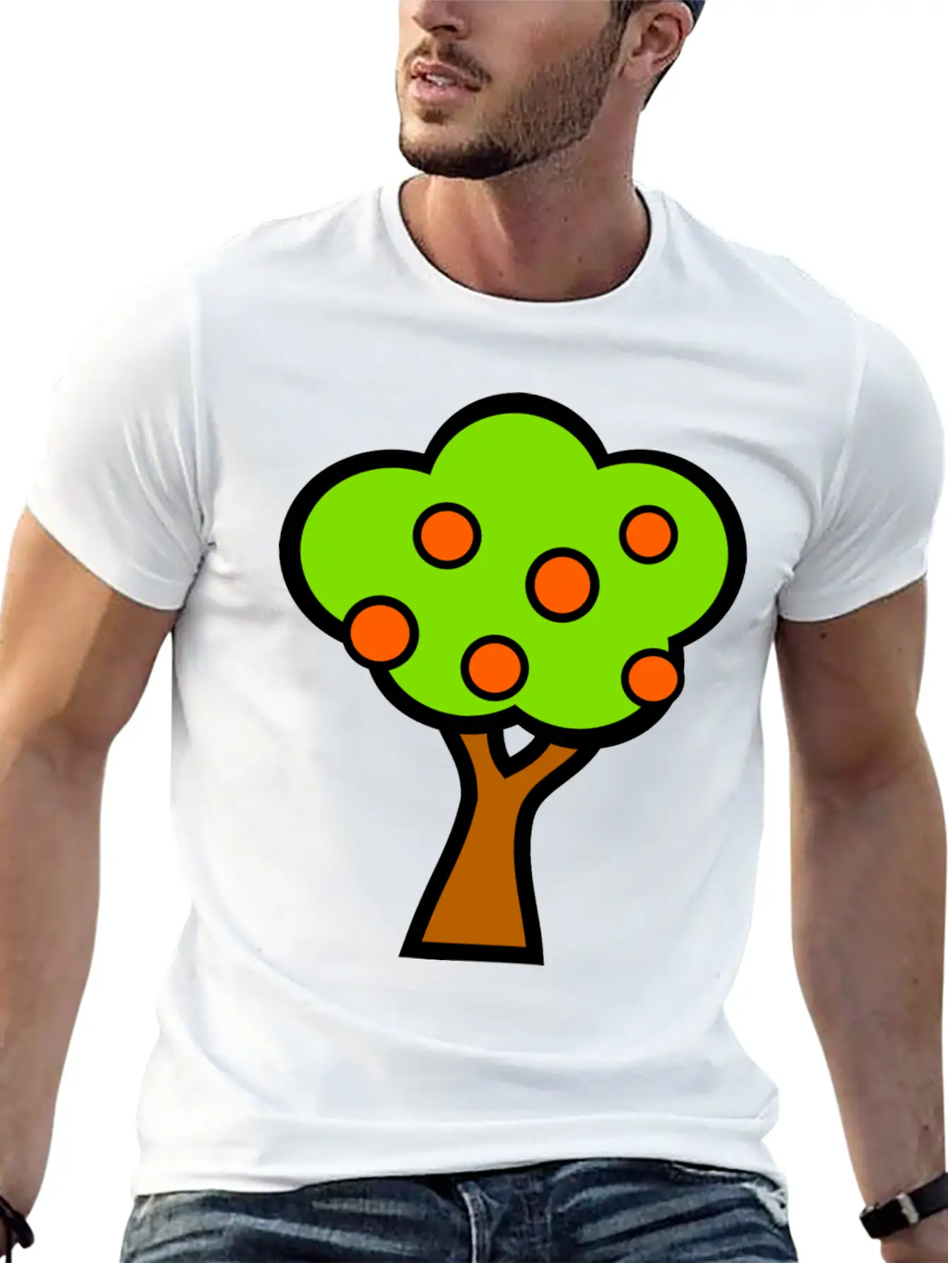 Baum Tree Baumstamm Wald Forest Woods136 Unisex Short Sleeve Soft Cotton T-Shirt – Casual Everyday Wear