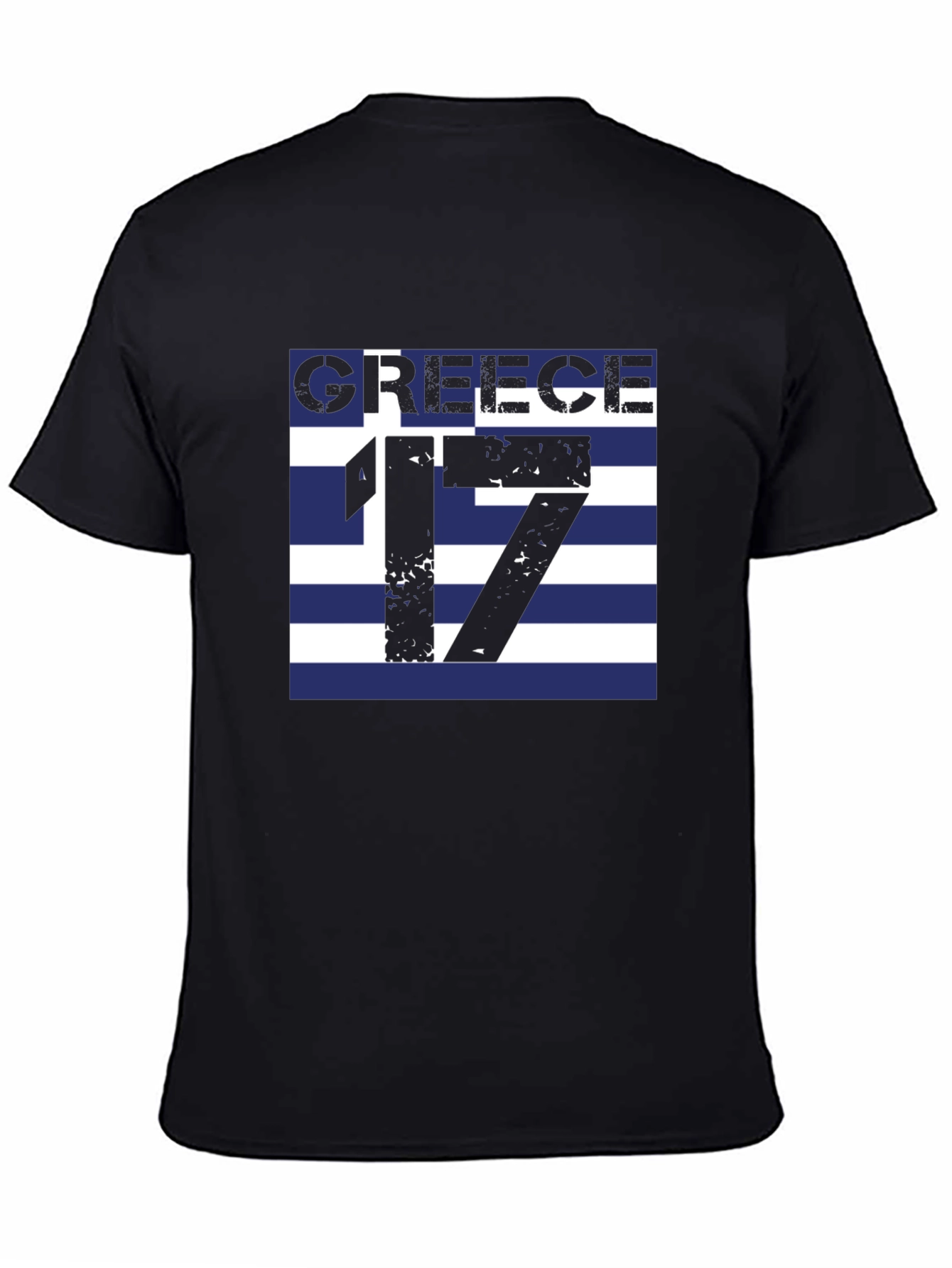 Greece 17 Graphic Tee - Black Cotton T-Shirt