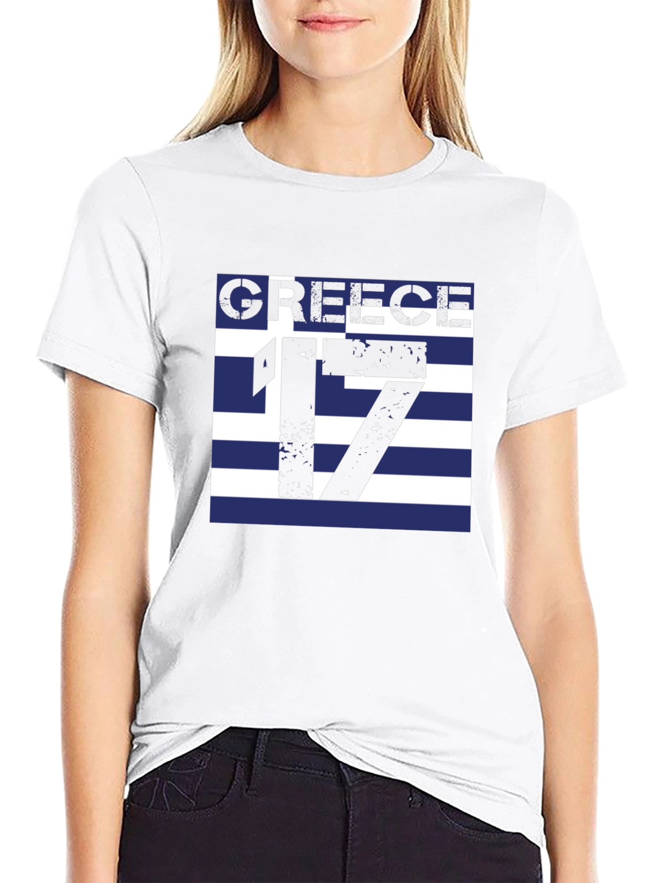 Greece 17 Graphic Tee - Black Cotton T-Shirt