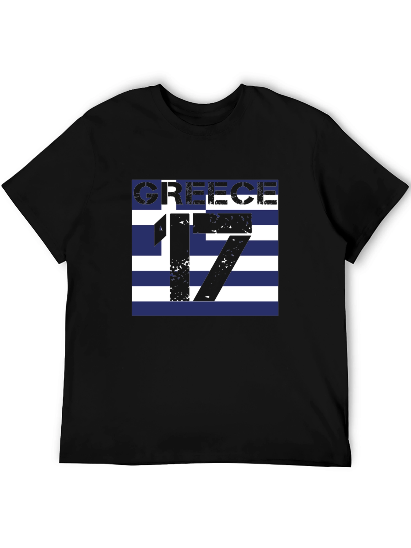 Greece 17 Graphic Tee - Black Cotton T-Shirt