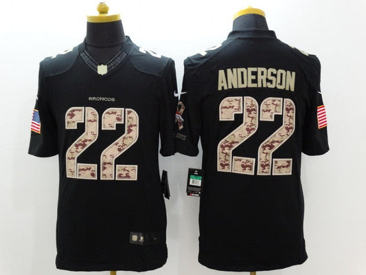 Men's Denver Broncos C.J. Anderson #22 Black Game Player Jerseys