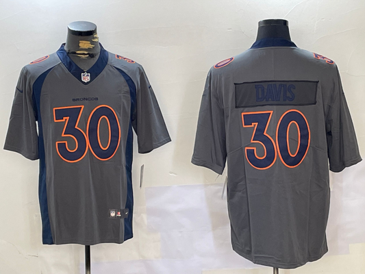 Men's Denver Broncos Terrell Davis #30 Gray Game Jerseys