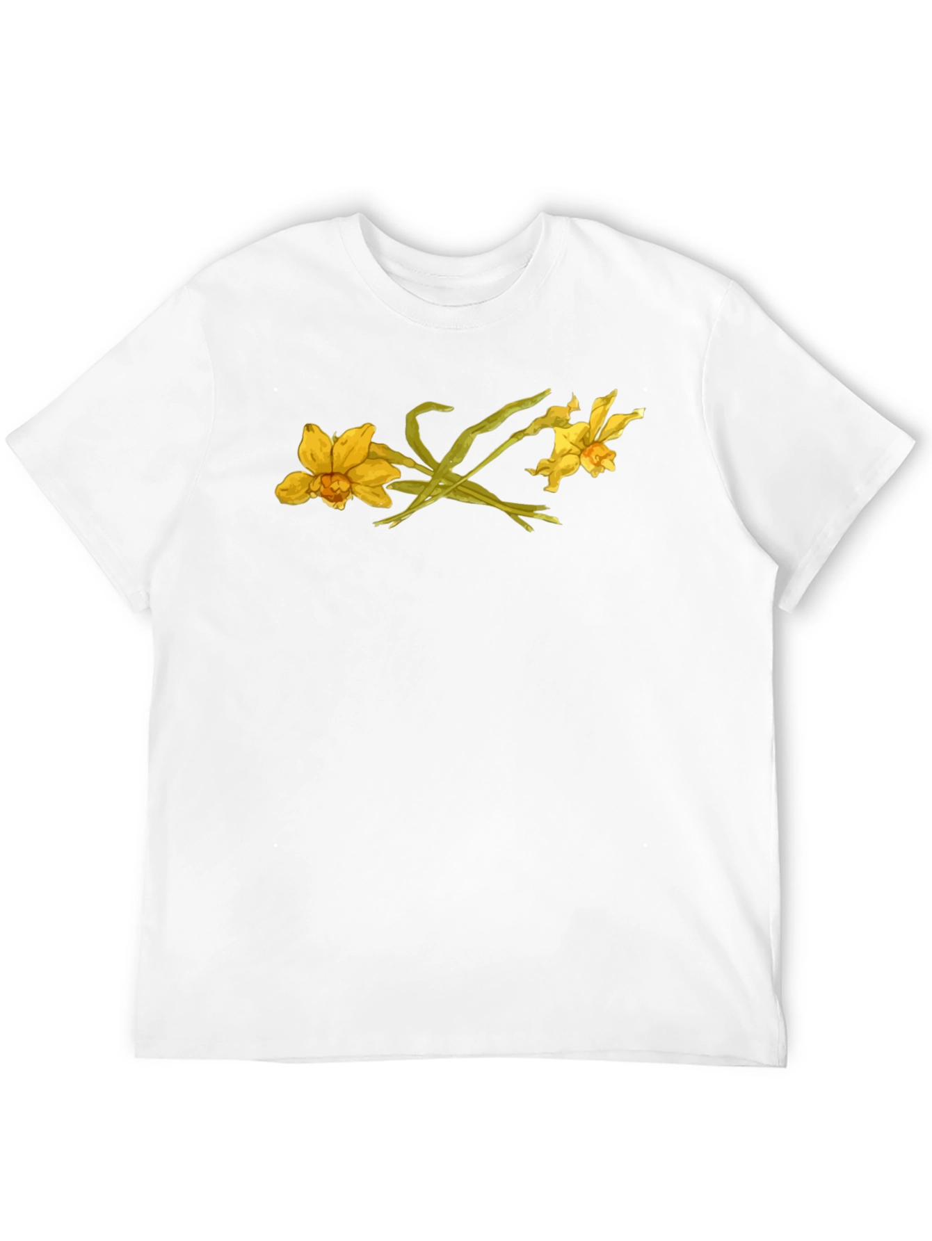 Floral Graphic Black T-Shirt - Daffodil Design