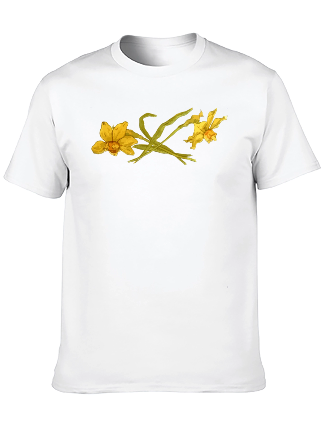 Floral Graphic Black T-Shirt - Daffodil Design