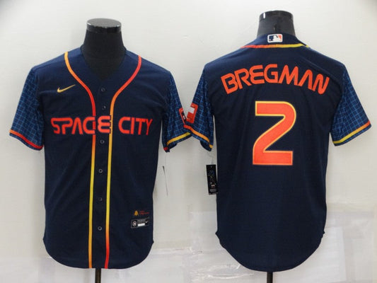 Men's Houston Astros Alex Bregman #2 Navy Space City Jerseys