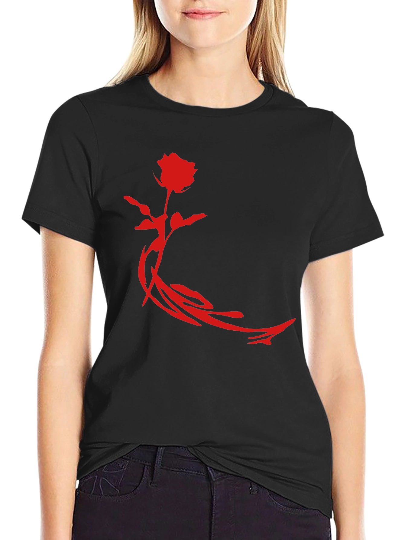 Rose Graphic Black T-Shirt - Stylish Mens Apparel