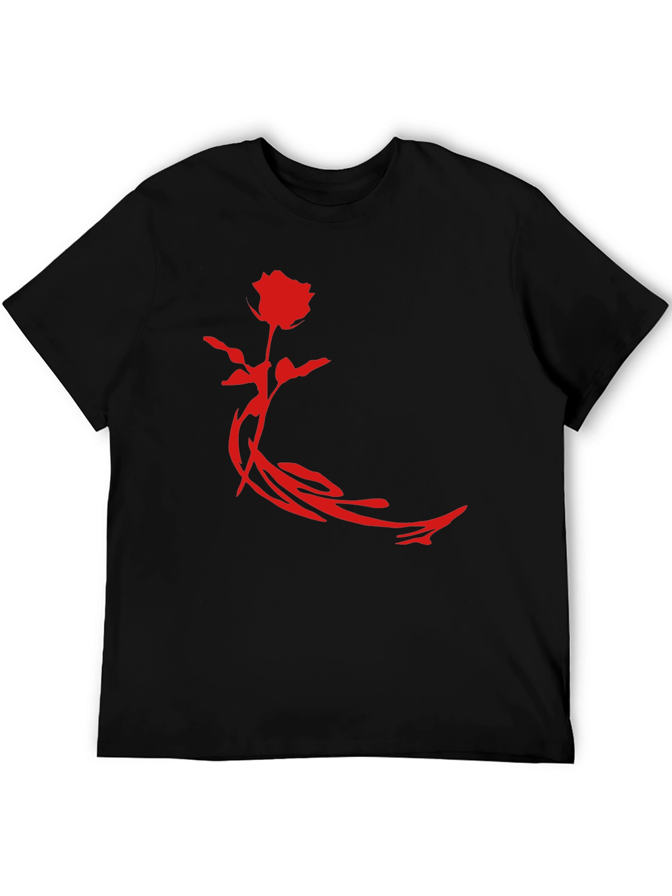 Rose Graphic Black T-Shirt - Stylish Mens Apparel