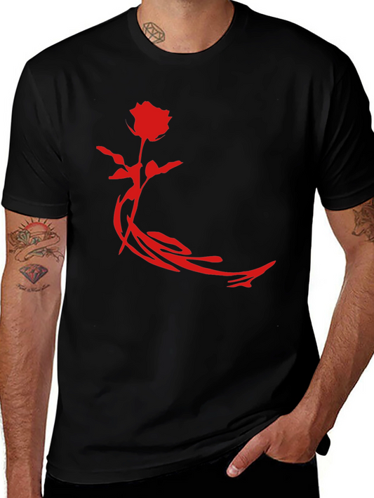 Rose Graphic Black T-Shirt - Stylish Mens Apparel