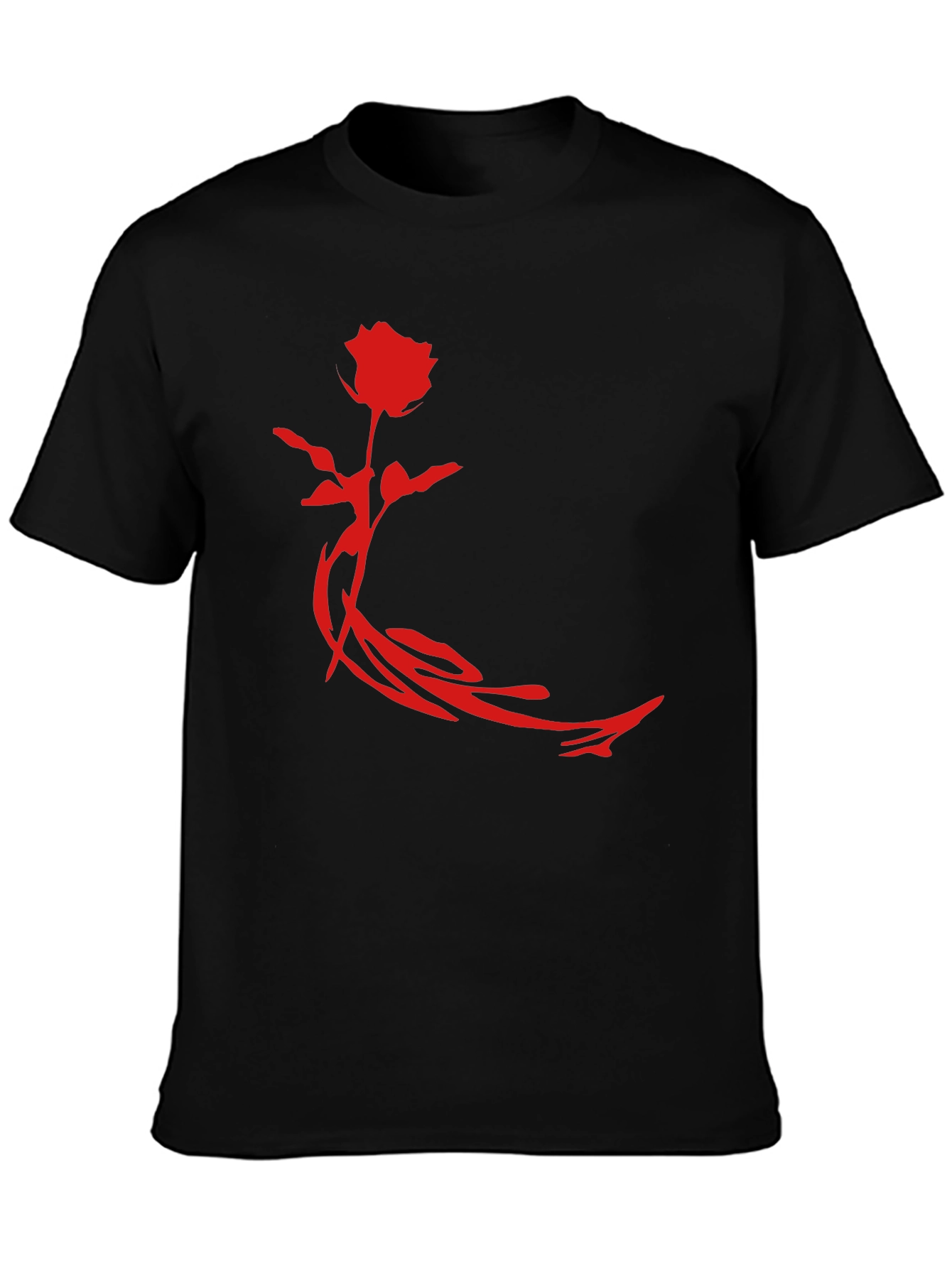 Rose Graphic Black T-Shirt - Stylish Mens Apparel