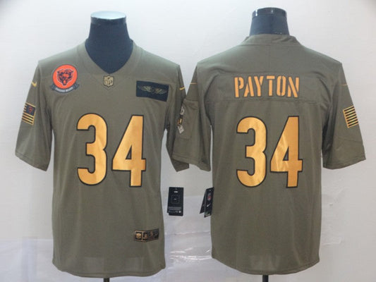 Men's Chicago Bears Walter Payton #34 Brown Game Player Jerseys
