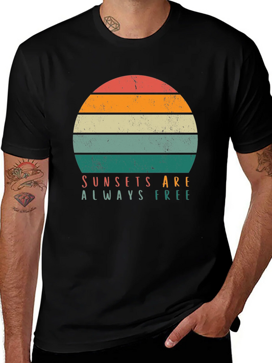 Retro Sunset T-Shirt - Sunsets are Always Free