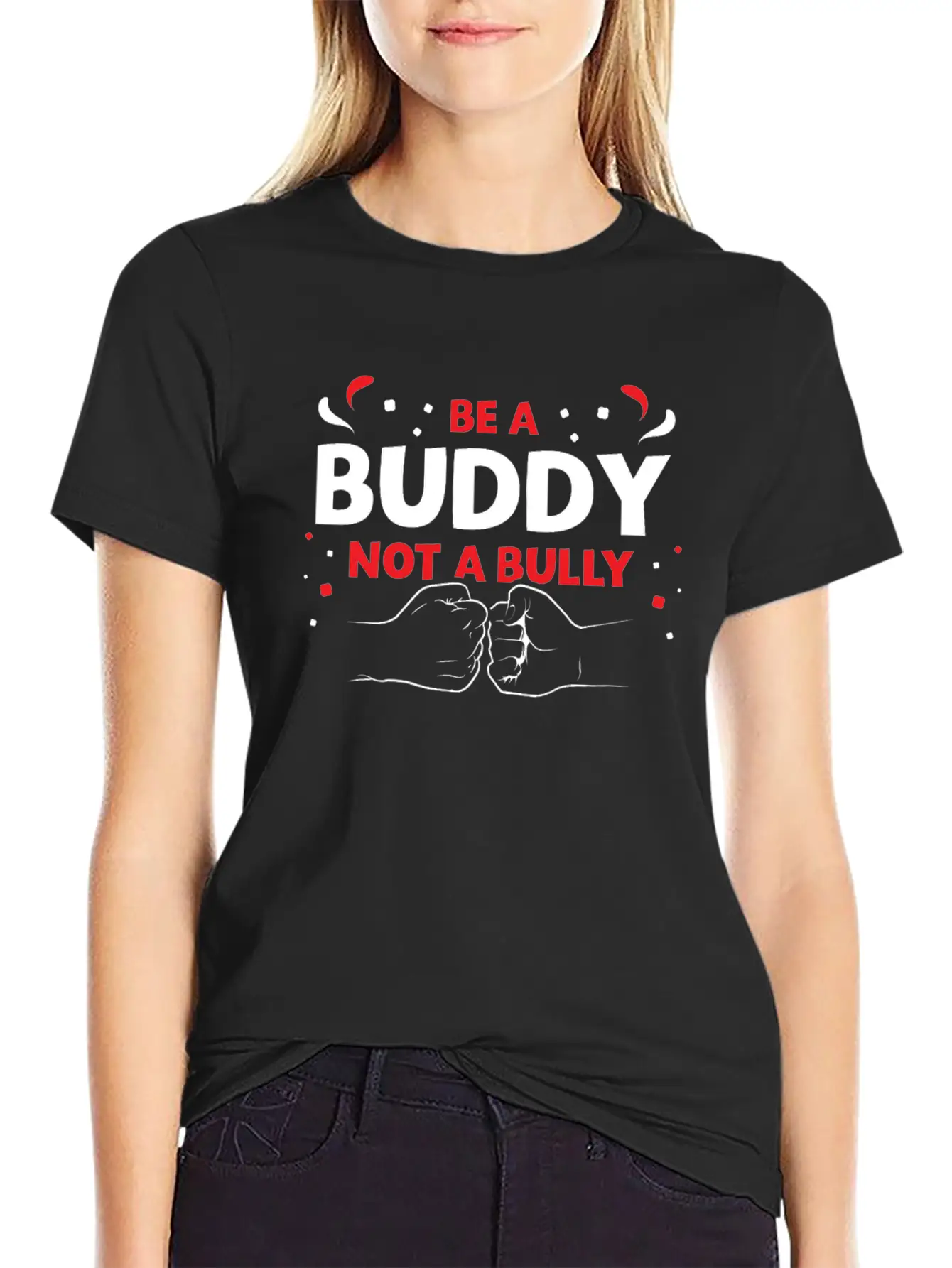 Be A Buddy Not A Bully Mobbing Kindness Bullying Basic Graphic T-Shirt – Daily Comfort In Soft Cotton