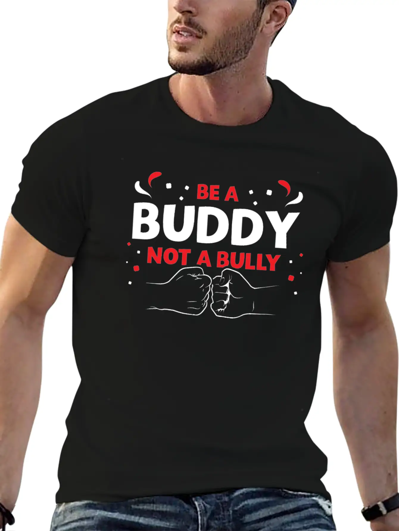 Be A Buddy Not A Bully Mobbing Kindness Bullying Basic Graphic T-Shirt – Daily Comfort In Soft Cotton