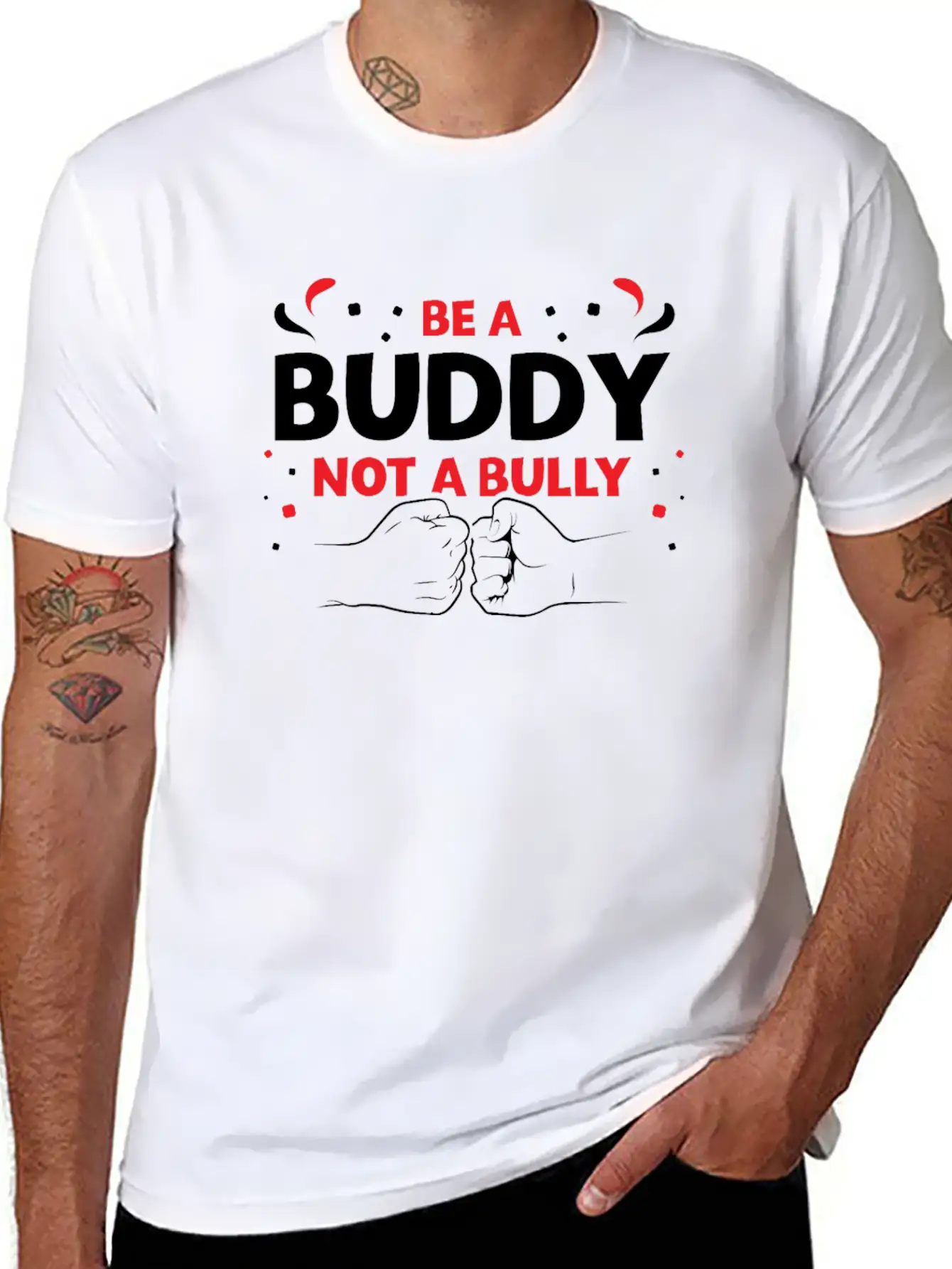 Be A Buddy Not A Bully Mobbing Kindness Bullying Basic Graphic T-Shirt – Daily Comfort In Soft Cotton