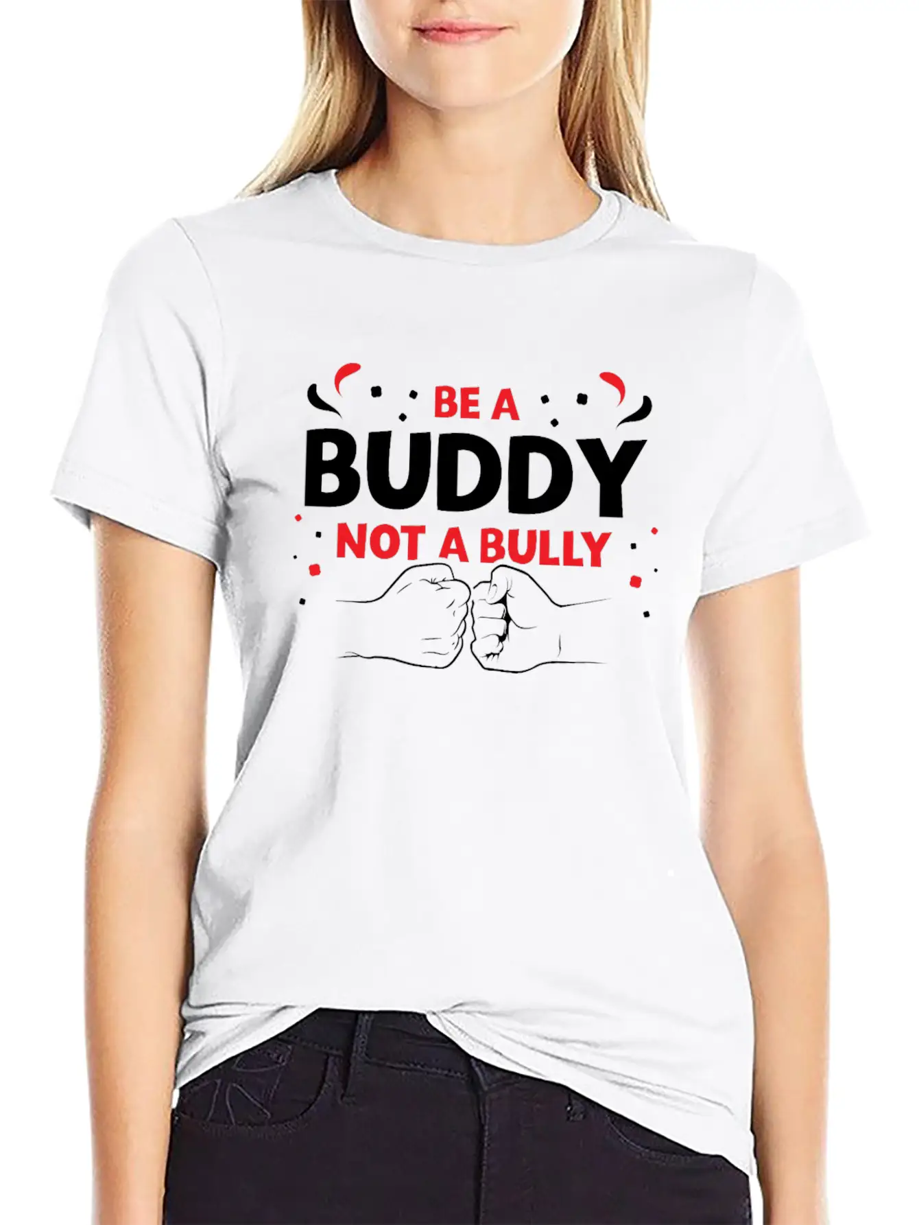 Be A Buddy Not A Bully Mobbing Kindness Bullying Basic Graphic T-Shirt – Daily Comfort In Soft Cotton