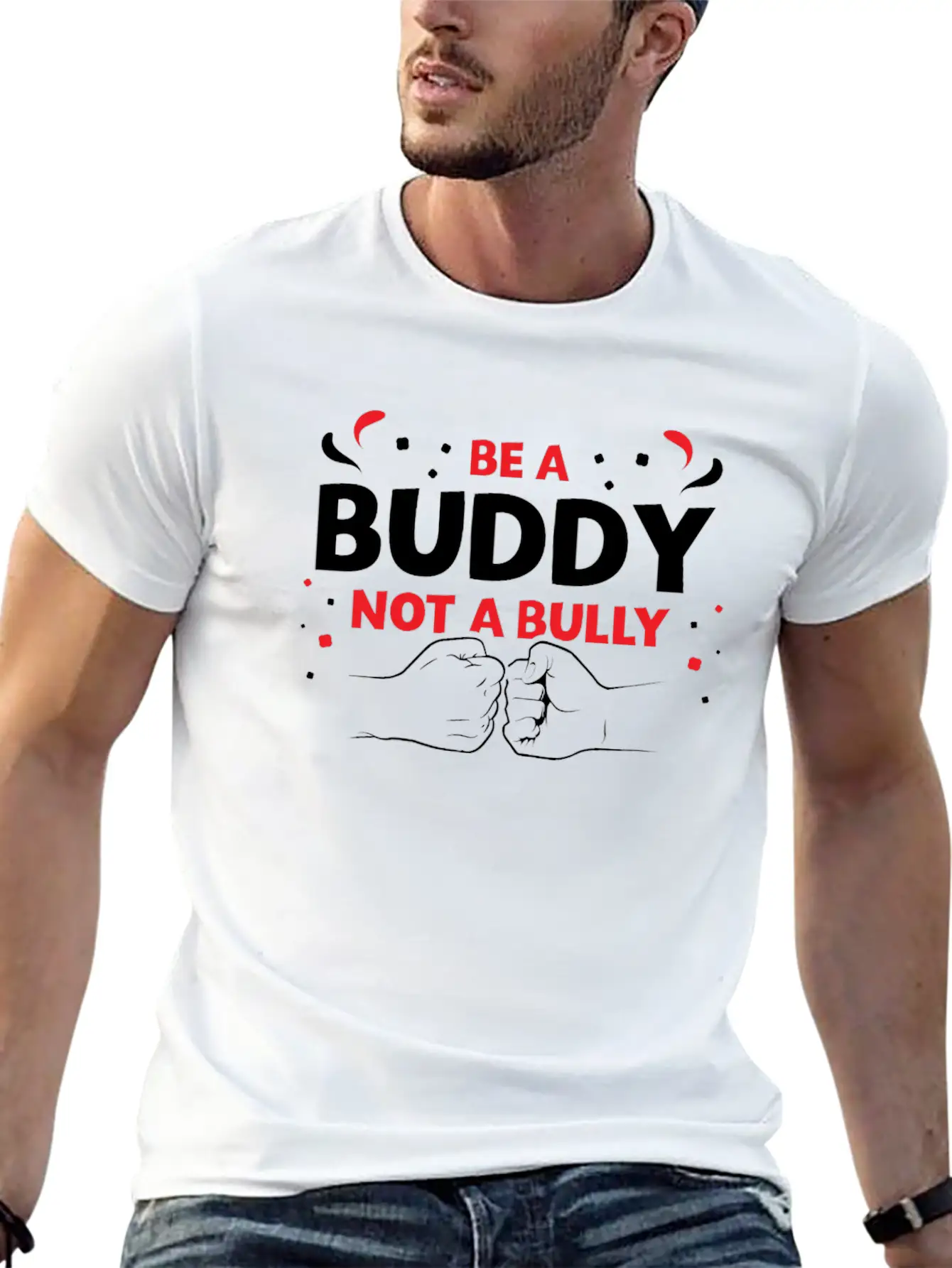 Be A Buddy Not A Bully Mobbing Kindness Bullying Basic Graphic T-Shirt – Daily Comfort In Soft Cotton
