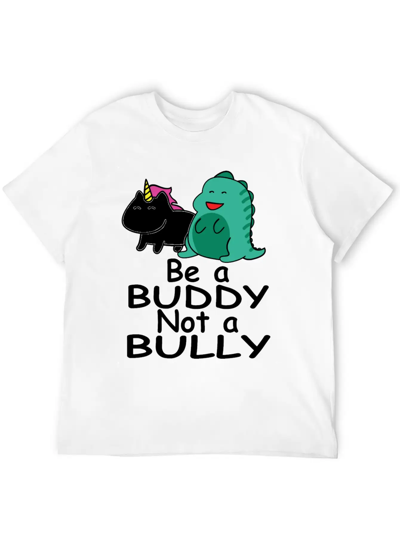 Be A Buddy Not A Bully Mythical Creatures Anti Comfortable Minimalist Graphic Tee – Summer Style Essential