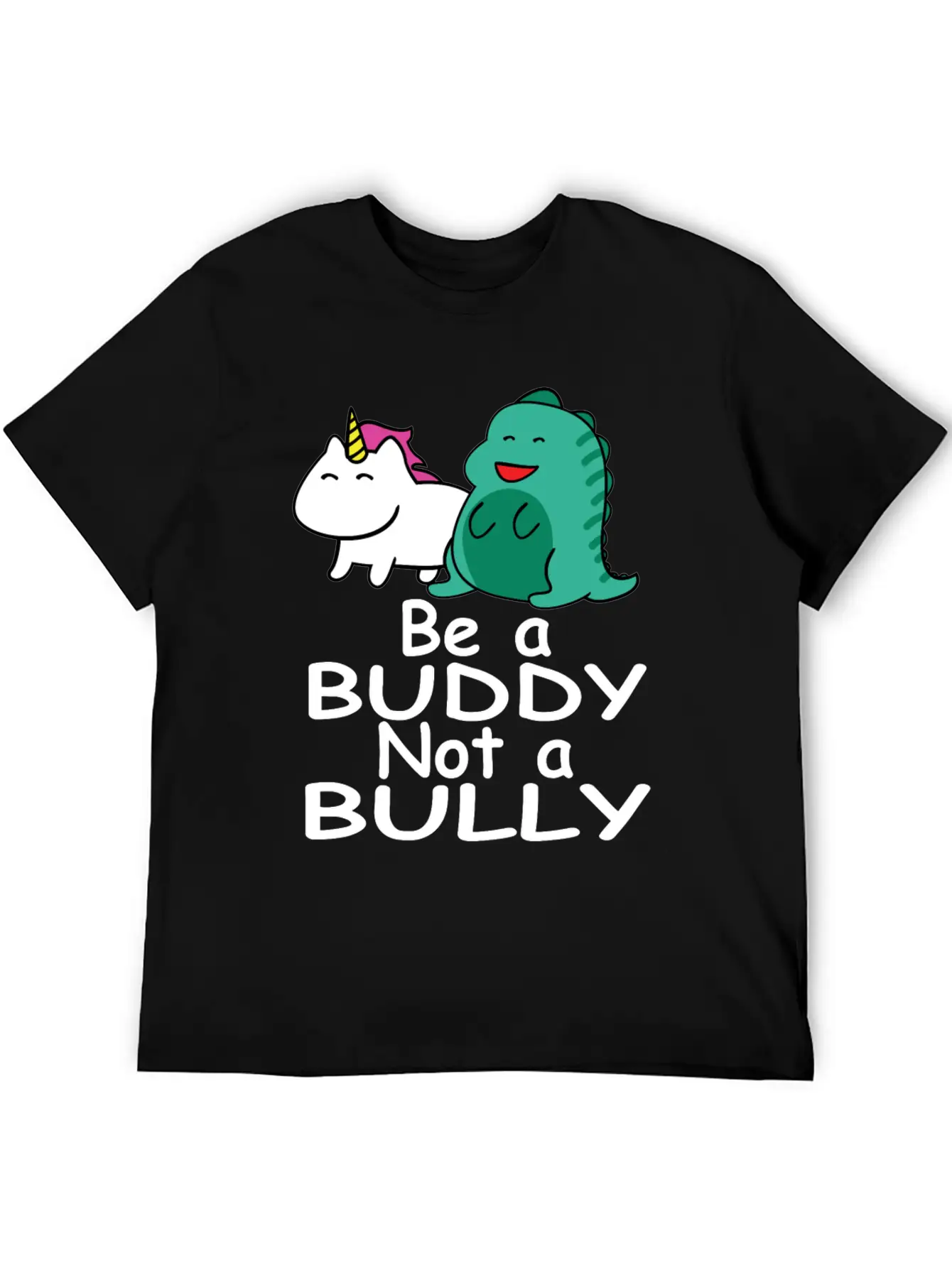 Be A Buddy Not A Bully Mythical Creatures Anti Comfortable Minimalist Graphic Tee – Summer Style Essential