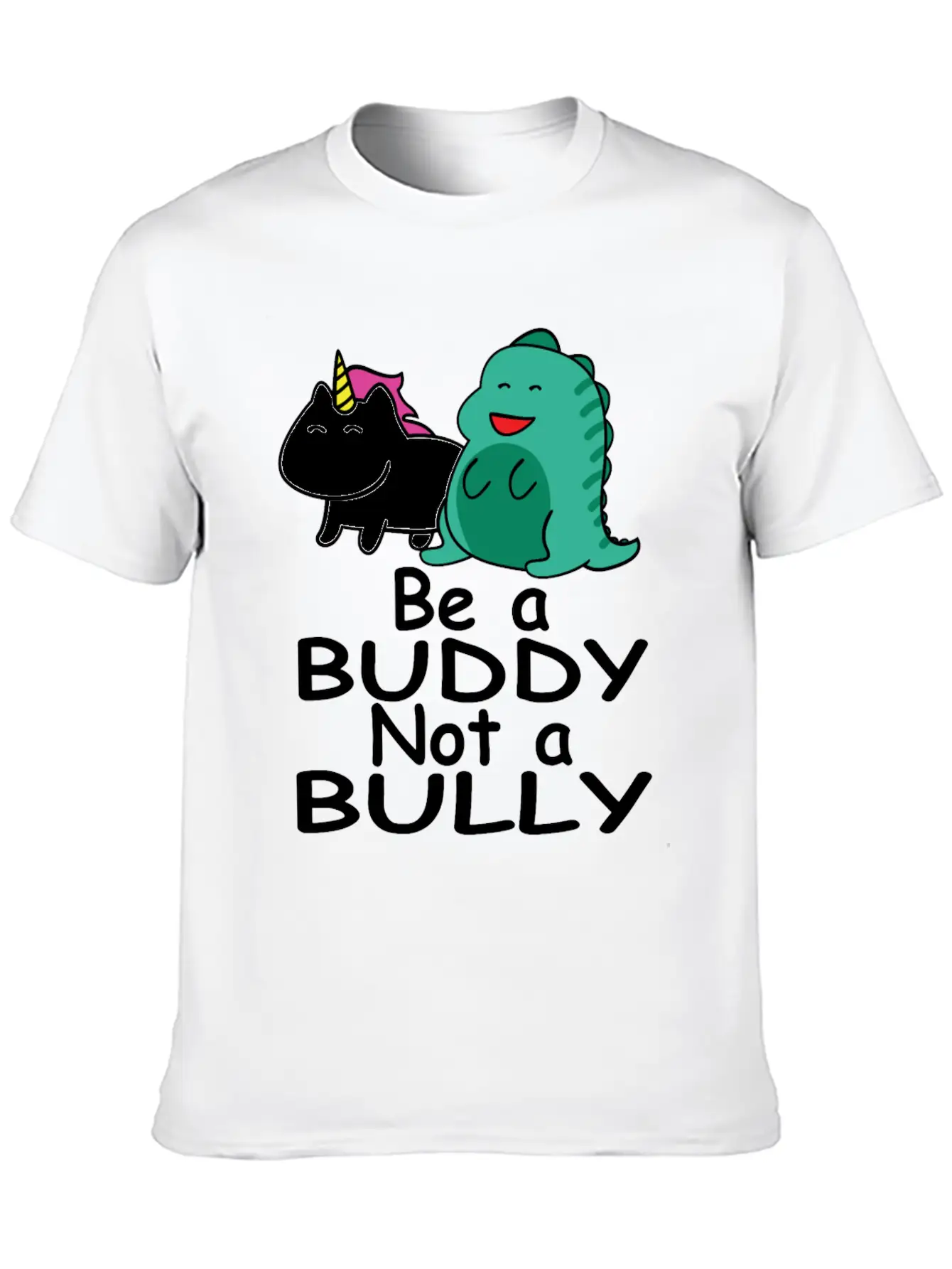 Be A Buddy Not A Bully Mythical Creatures Anti Comfortable Minimalist Graphic Tee – Summer Style Essential
