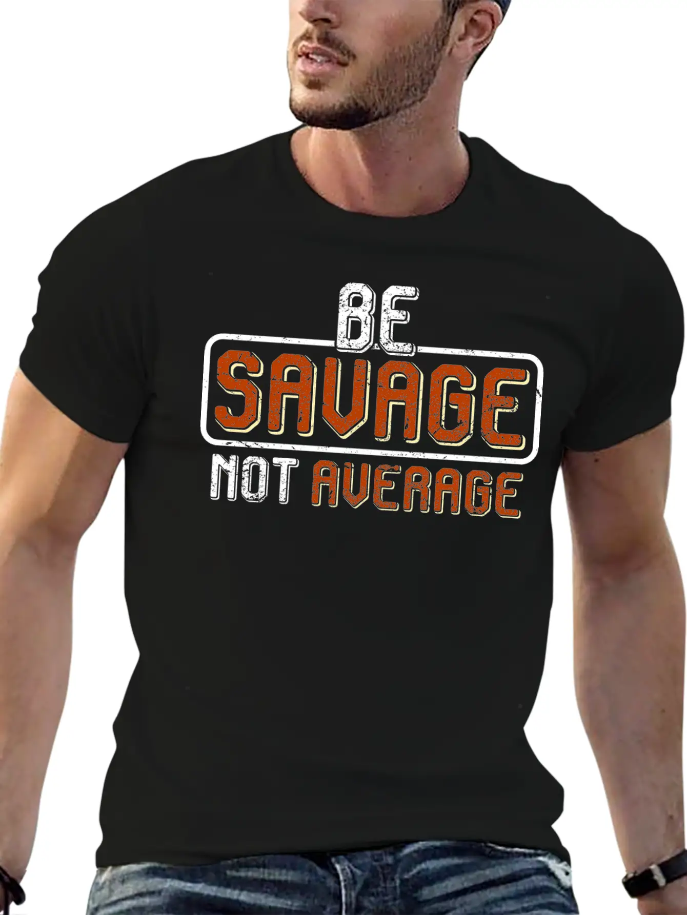 Be A Savage Not Average By The Manzanita´s Basic Graphic T-Shirt – Daily Comfort In Soft Cotton