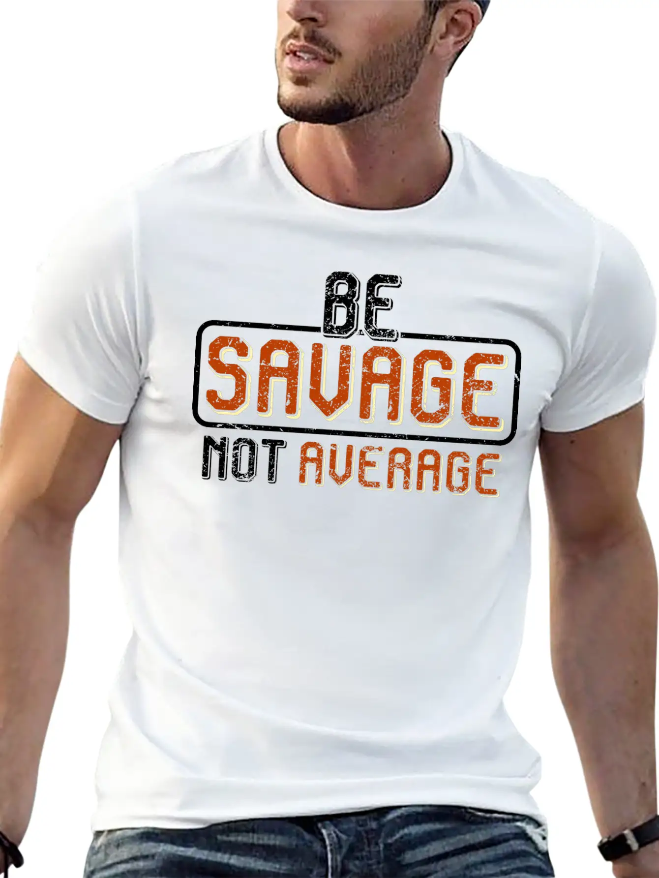 Be A Savage Not Average By The Manzanita´s Basic Graphic T-Shirt – Daily Comfort In Soft Cotton