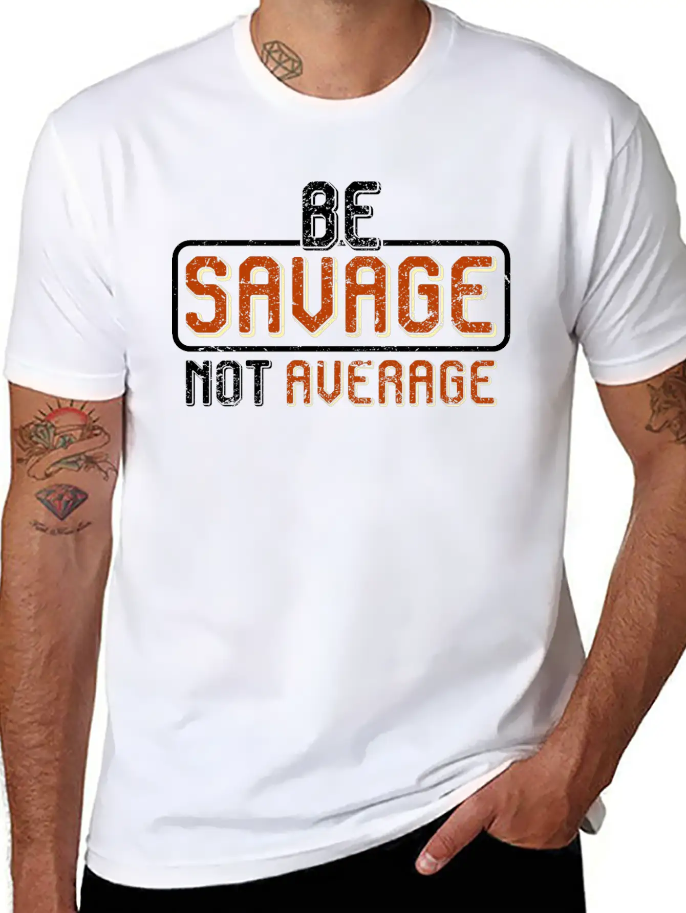 Be A Savage Not Average By The Manzanita´s Basic Graphic T-Shirt – Daily Comfort In Soft Cotton