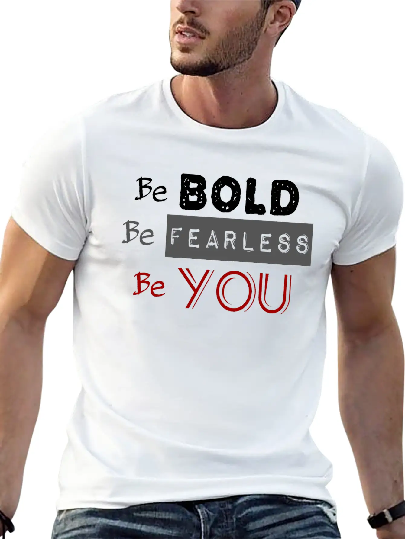 Be Bold Be Fearless Transparent Red You Stylish Everyday T-Shirt – Unisex Basic Cotton Tee