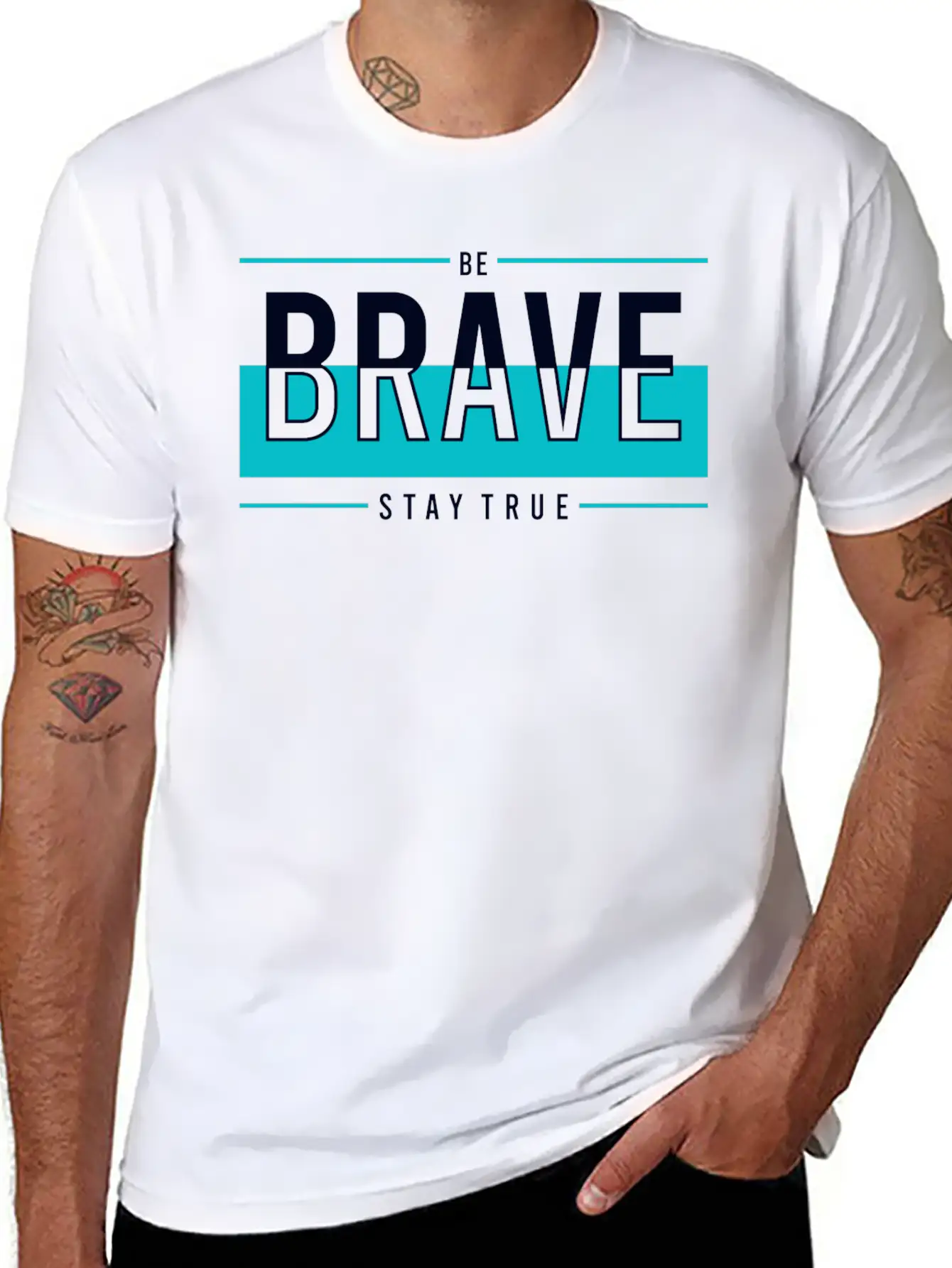 Be Brave Stay True Relaxed Everyday Tee – Lightweight And Durable Cotton