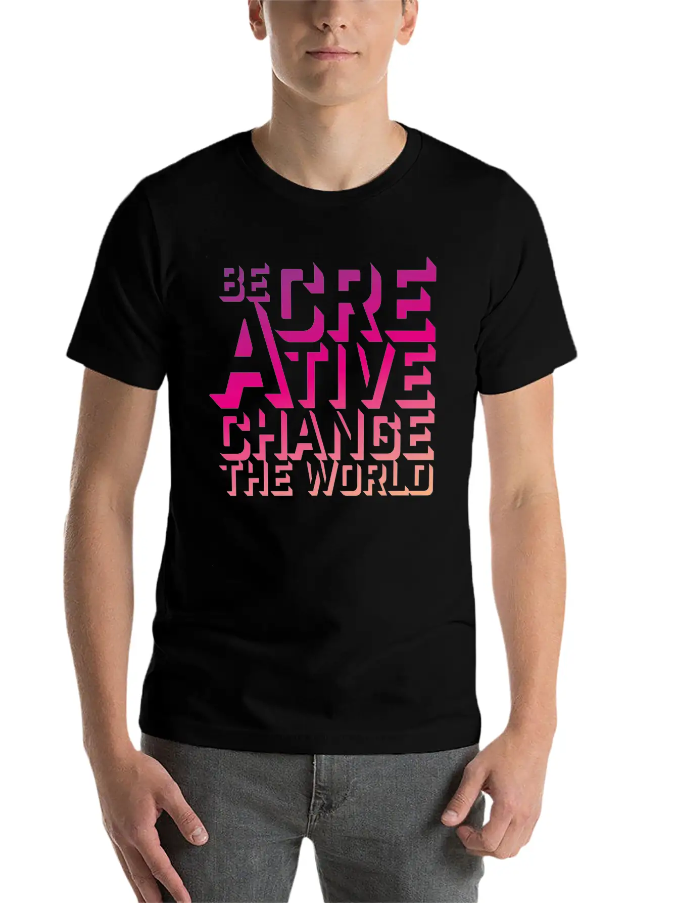 Be Creative Change The World Comfortable Minimalist Graphic Tee – Summer Style Essential